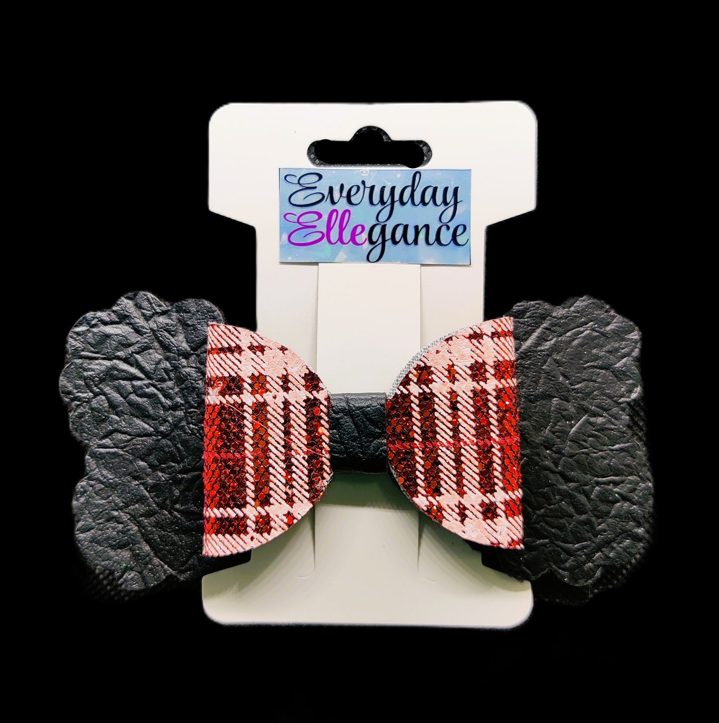 2-Layer Glitter Plaid Hairbow
