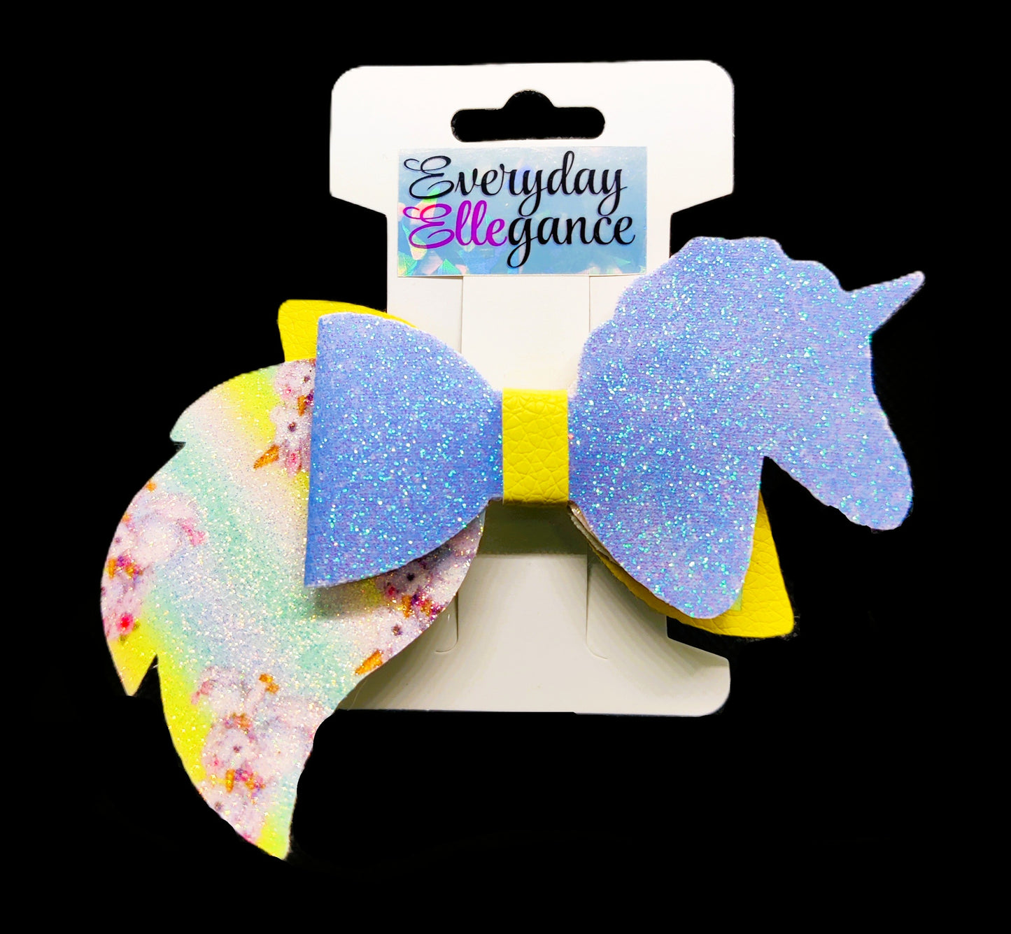 Glitter Unicorn Tail Bow