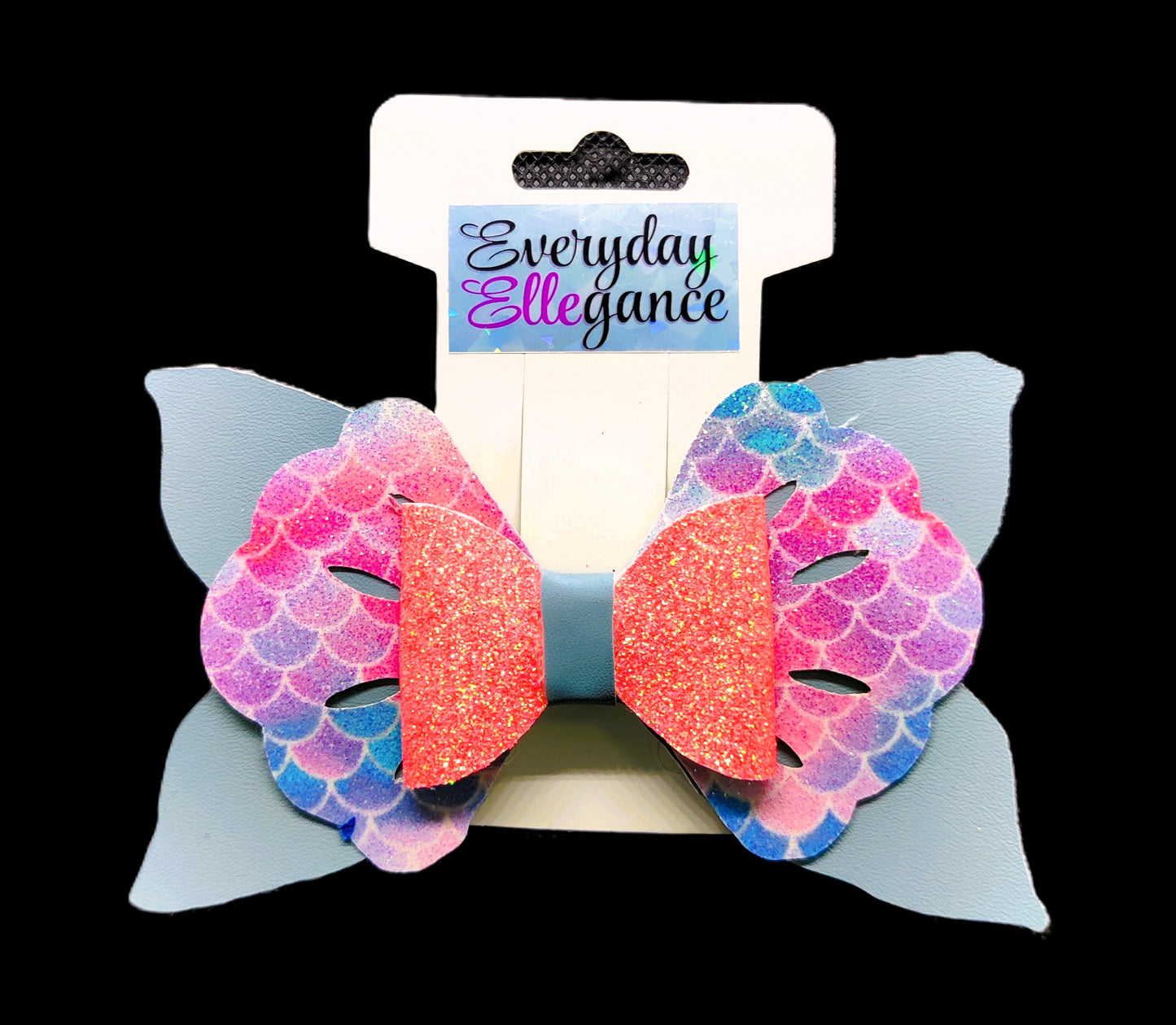 Mermaid Fins and Shells Glitter Hairbow