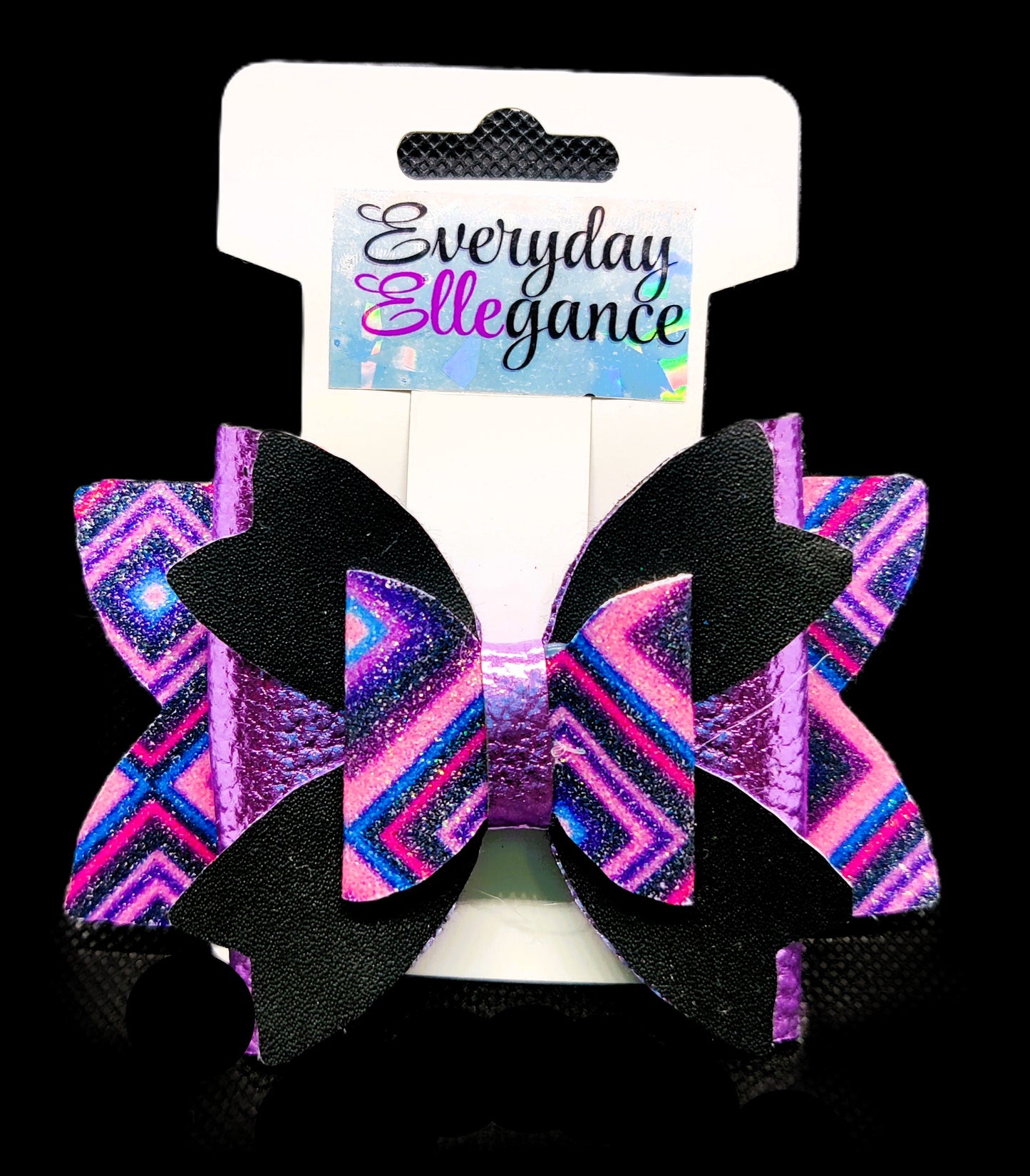 Geometric Metallic Glitter Hairbow