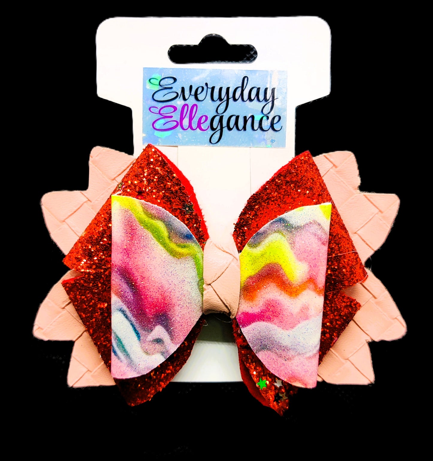 Pinwheel Marbled Glitter Hairbow