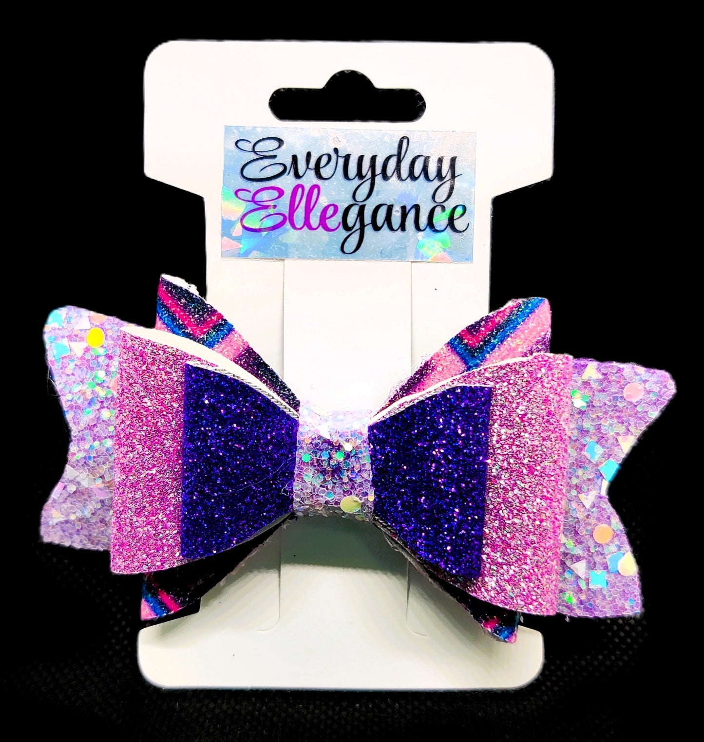 Geometric Chunky Glitter Hairbow