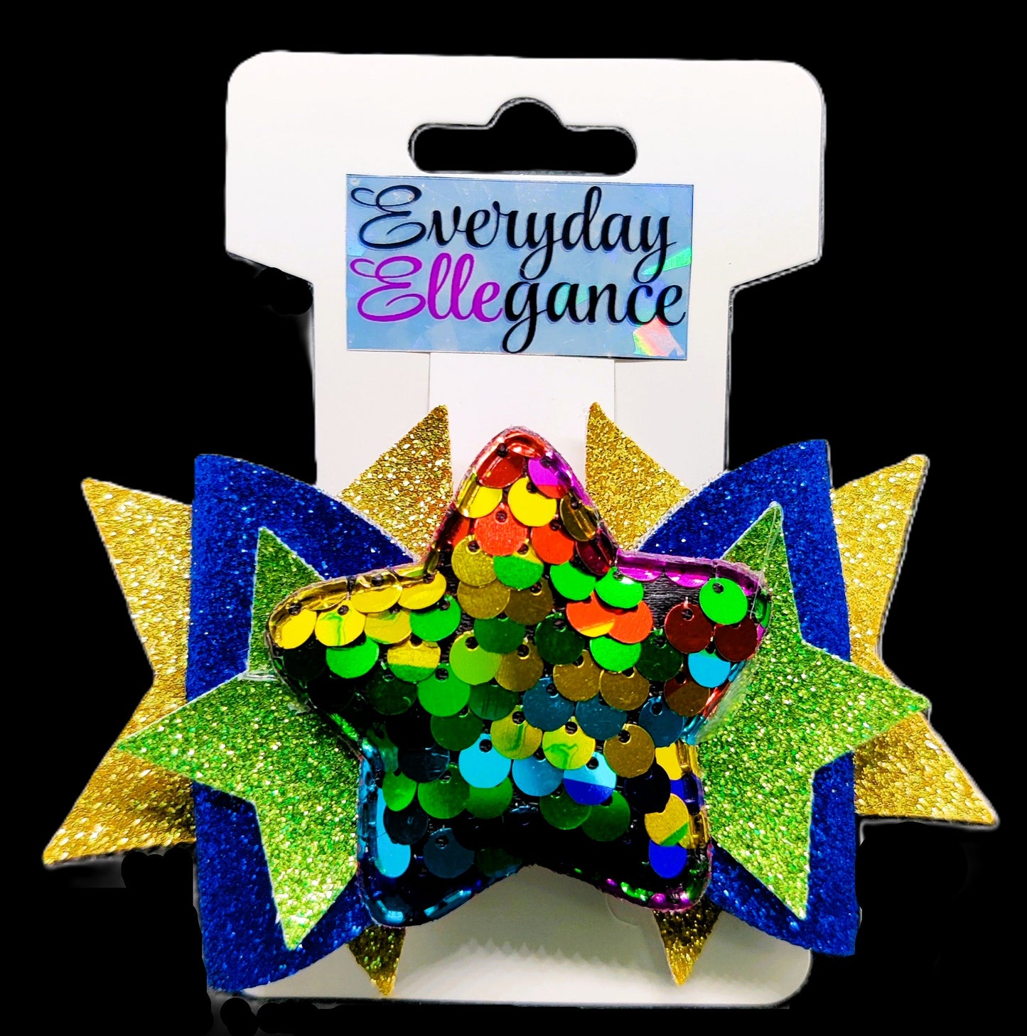 Glittery Star Hairbow with a Sequin Star Accent