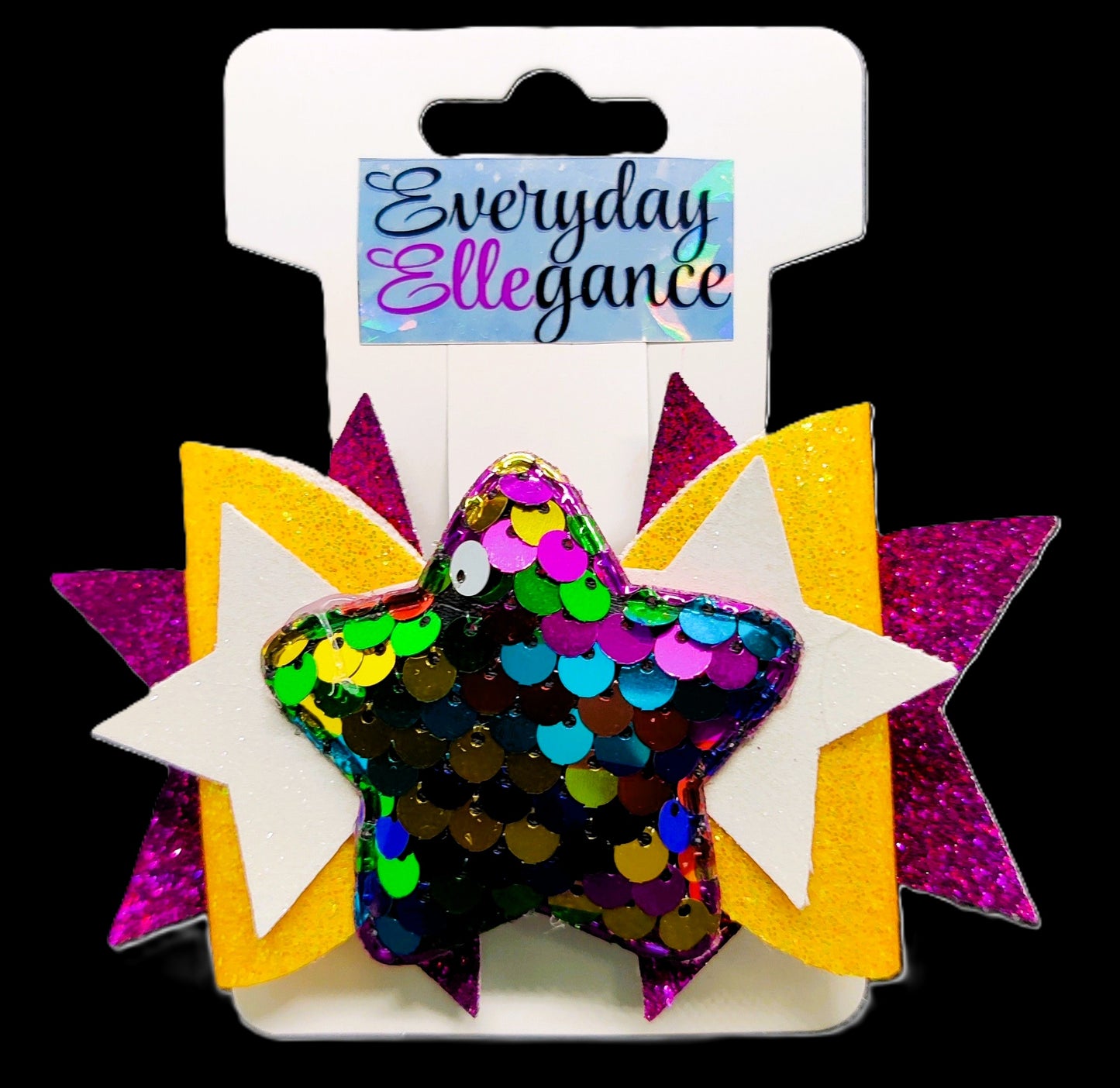 Glitter Star Hairbow with Sequin Star Accent