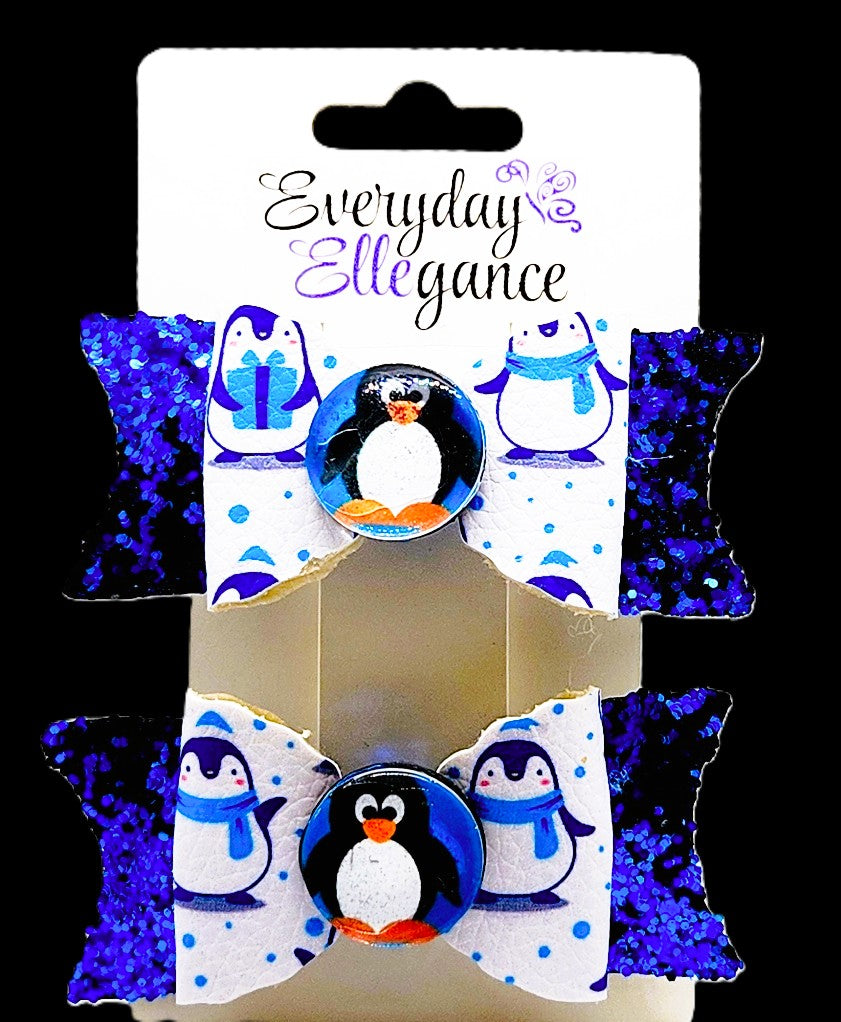 Winter Penguin Glitter Set with Penguin Cabochon Accents