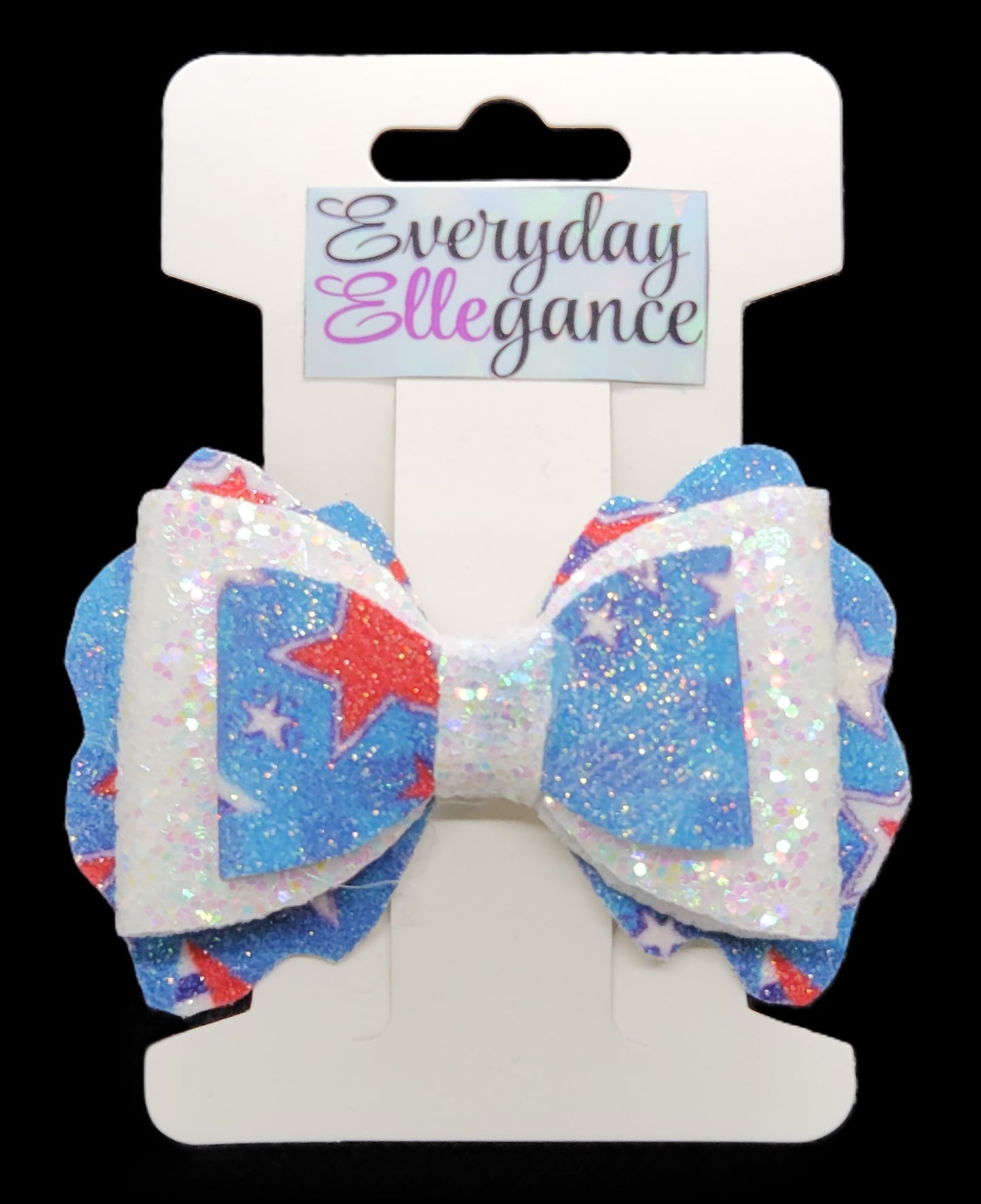 Star Print Glitter Hairbow