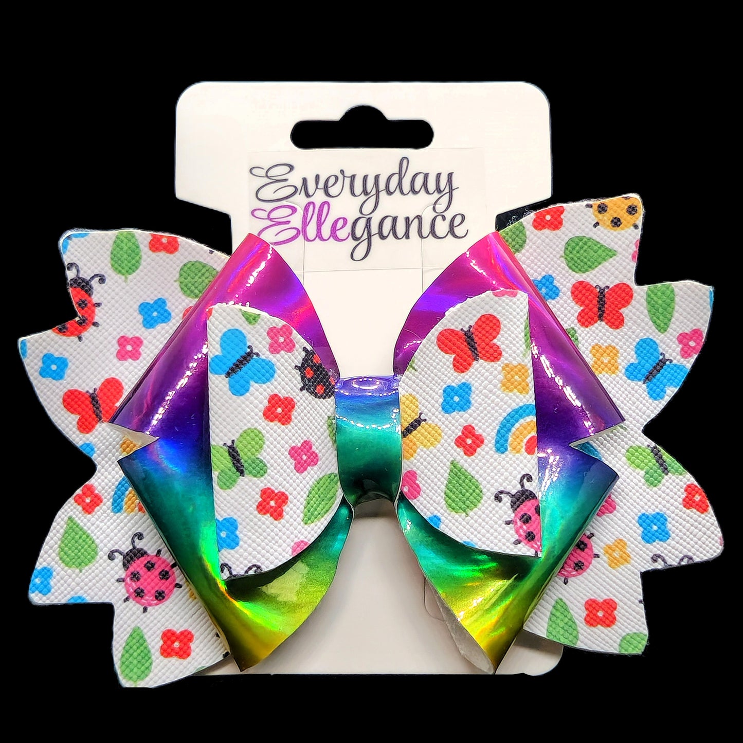 Rainbow Butterfly and Ladybug Bow