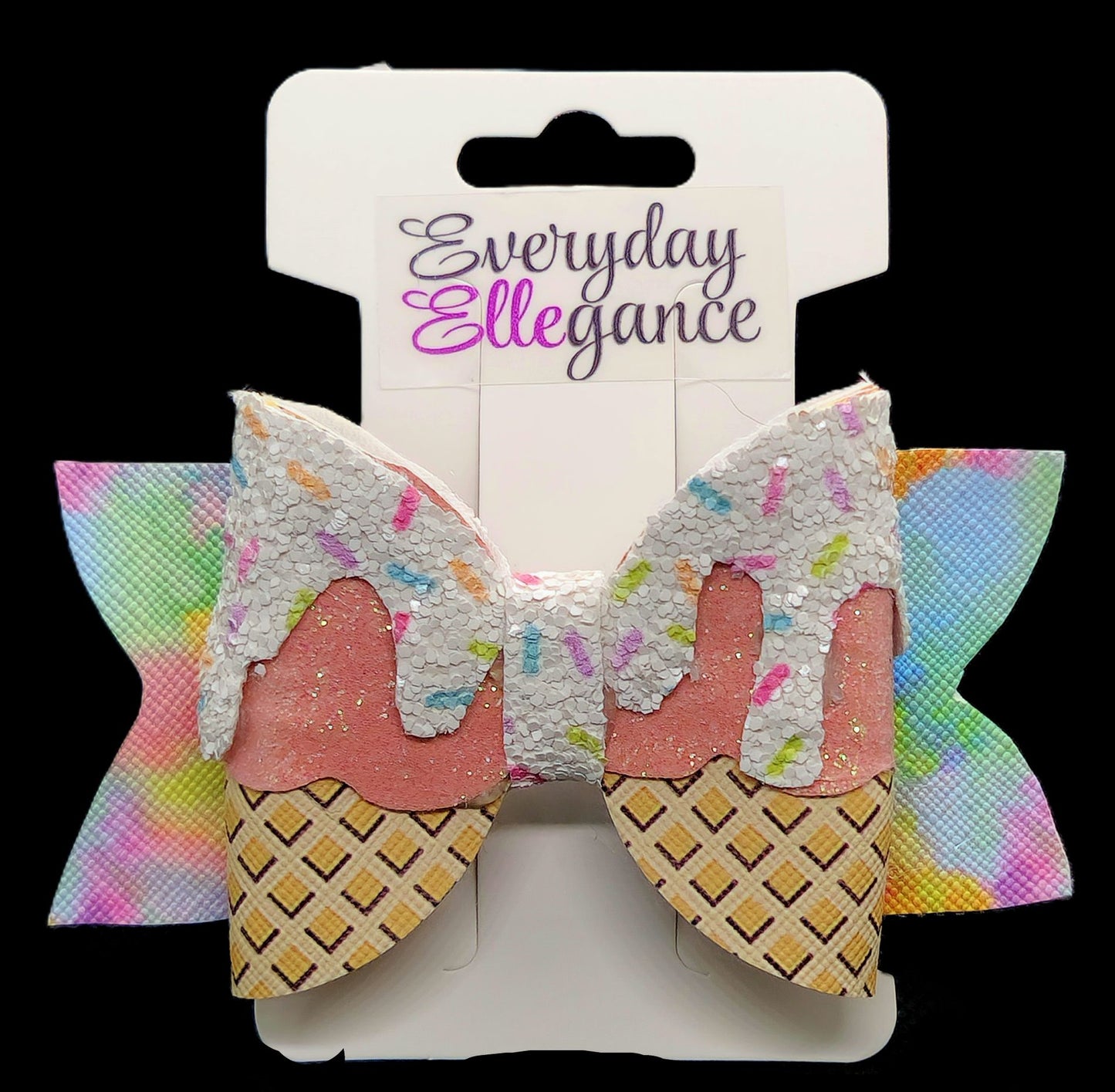 Strawberry Glitter Ice Cream Bow