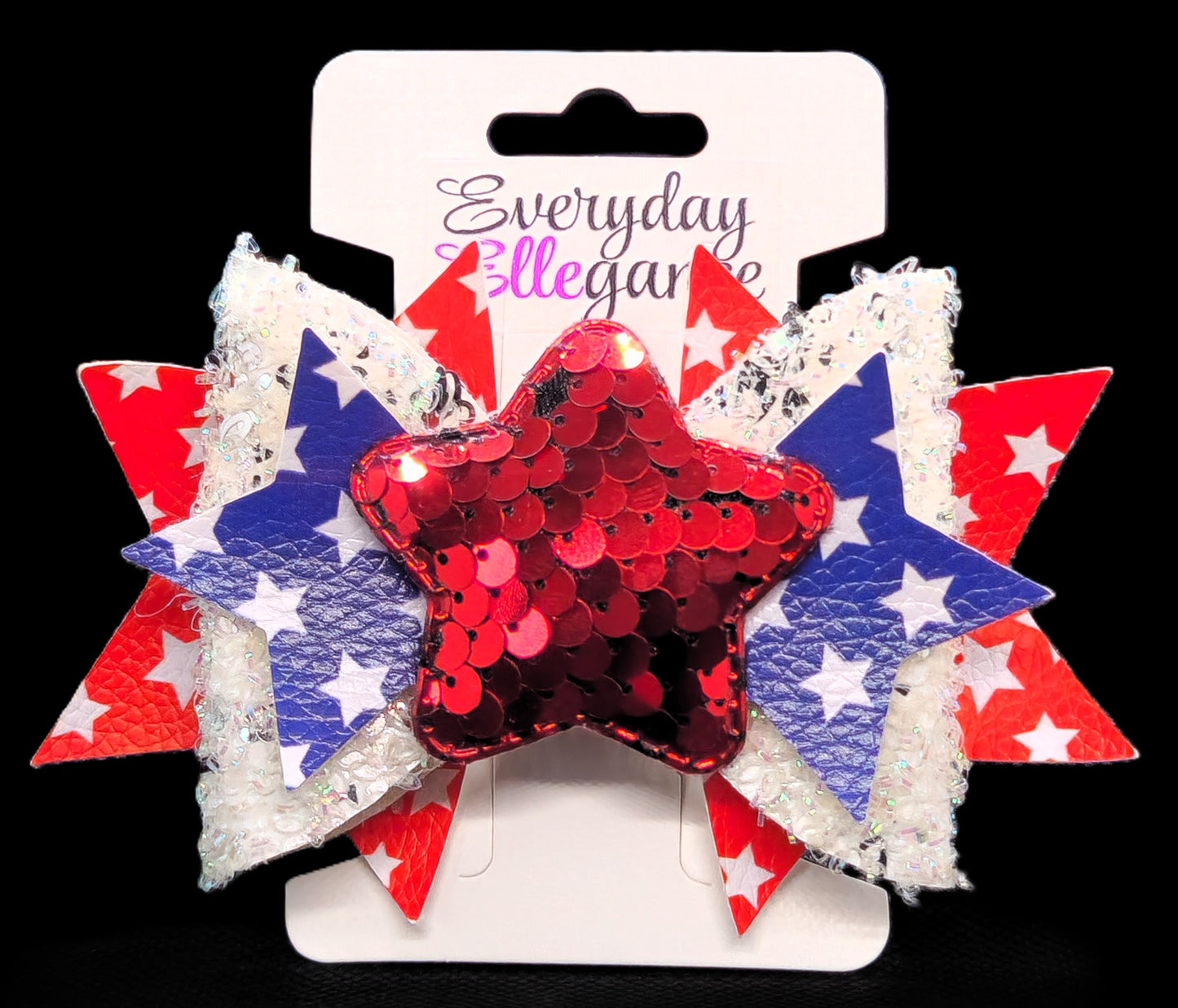 Glitter Star Bow with a Sequin Star Accent