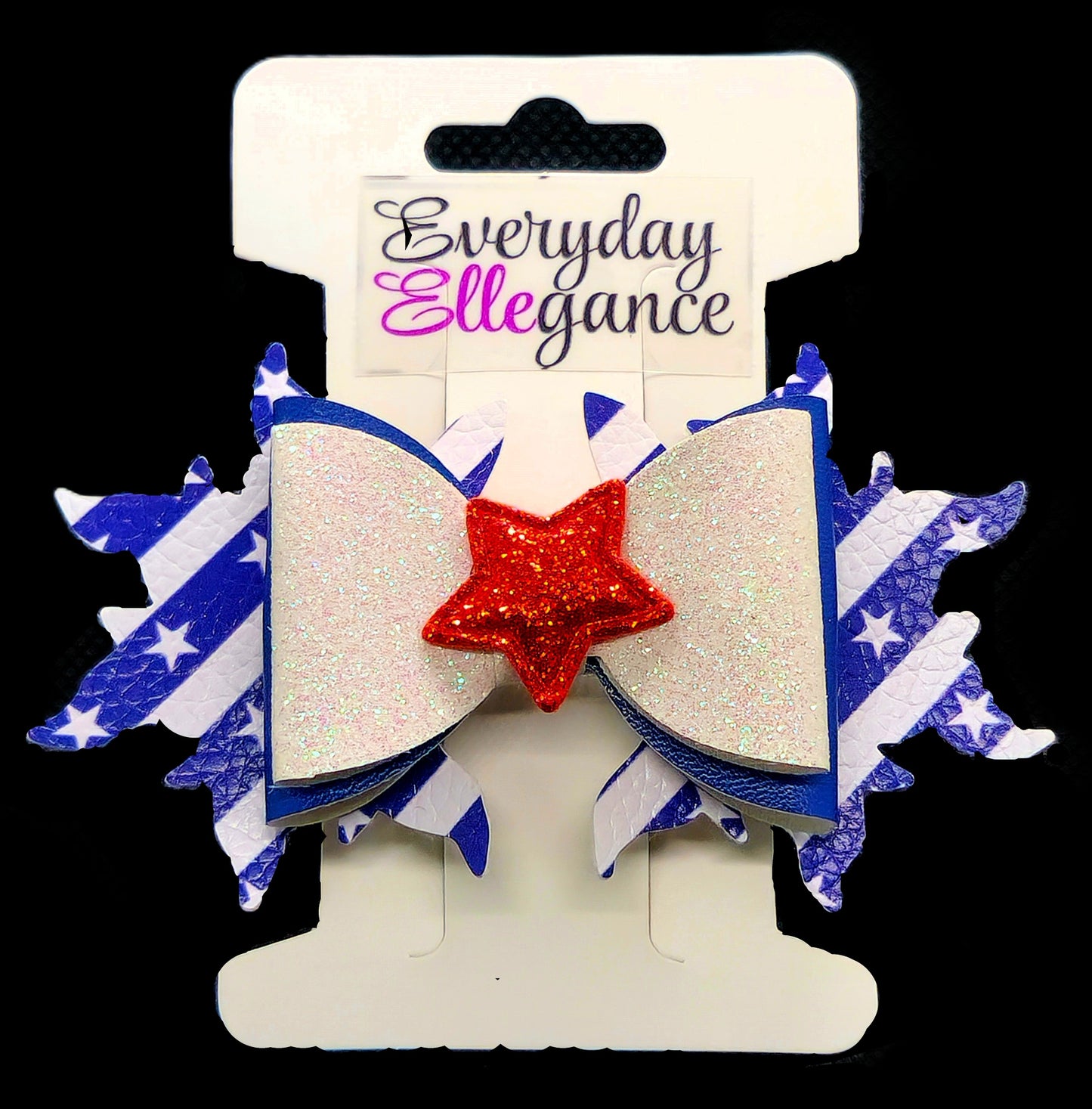 Glitter Starburst Bow with Glitter Star Accents
