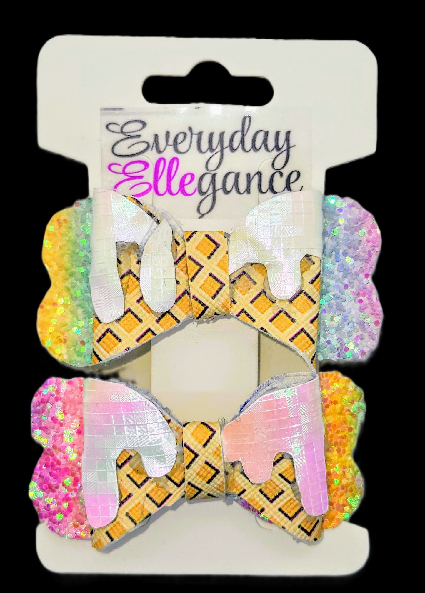 Holographic Glitter Ice Cream Cone Set