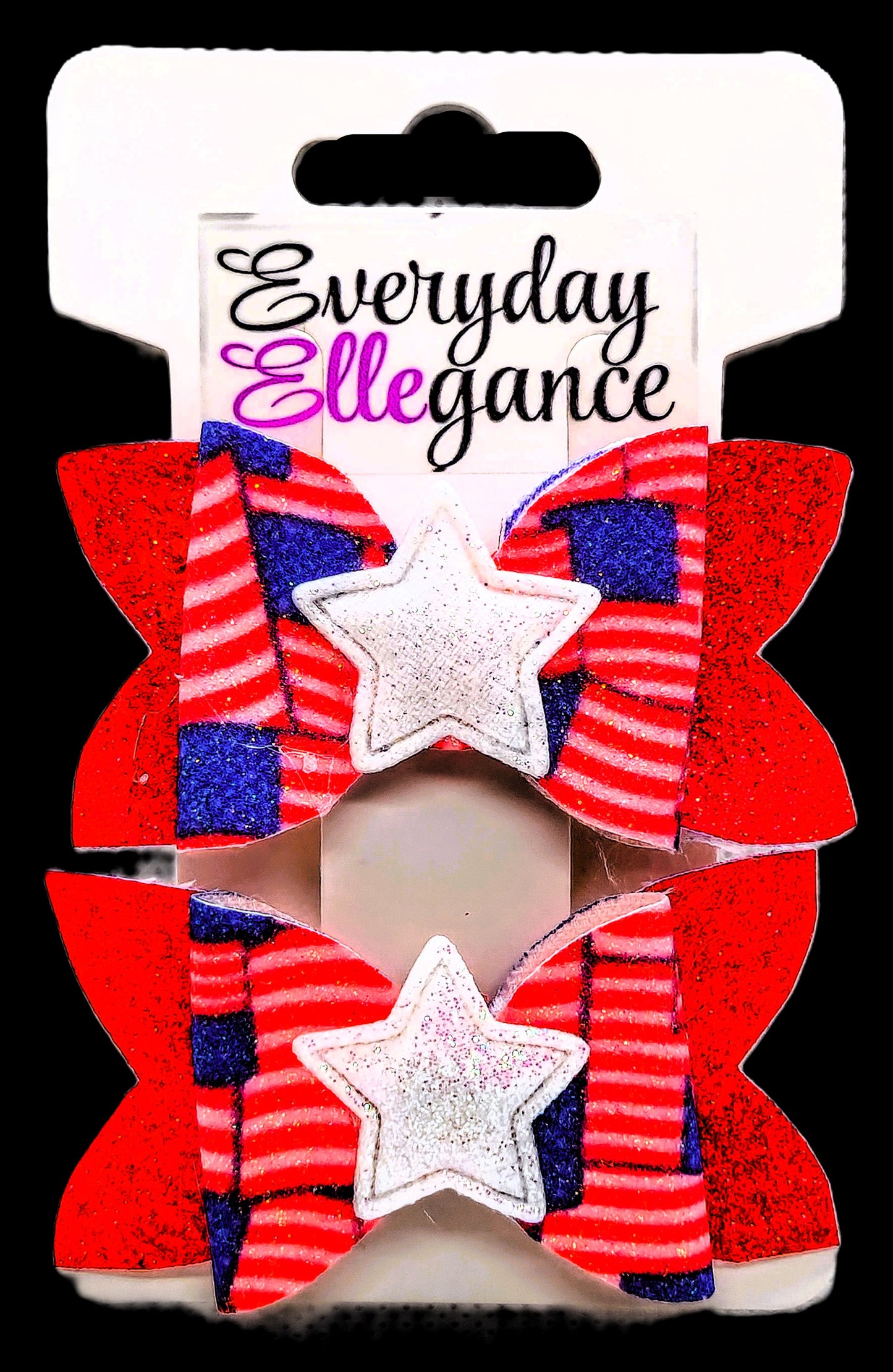 American Flag Glitter Set with Glitter Star Accents
