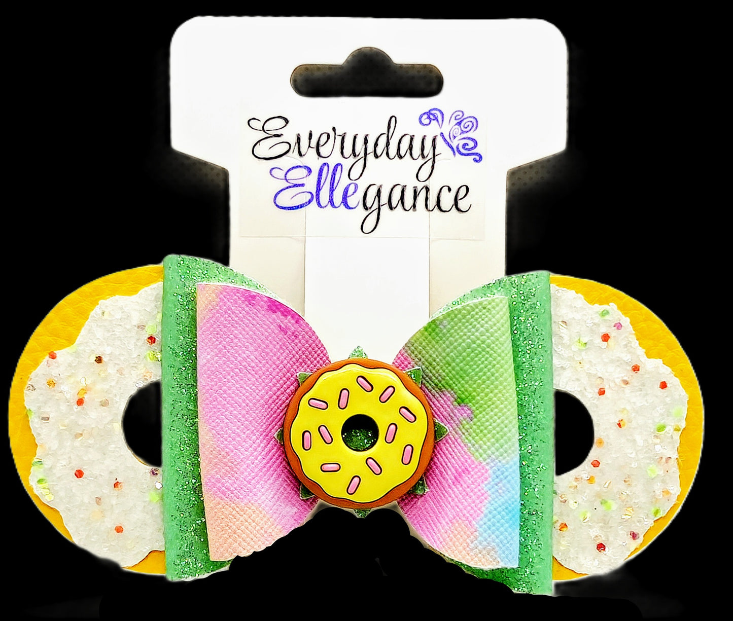 Glitter Donut Bow with a Donut Accent