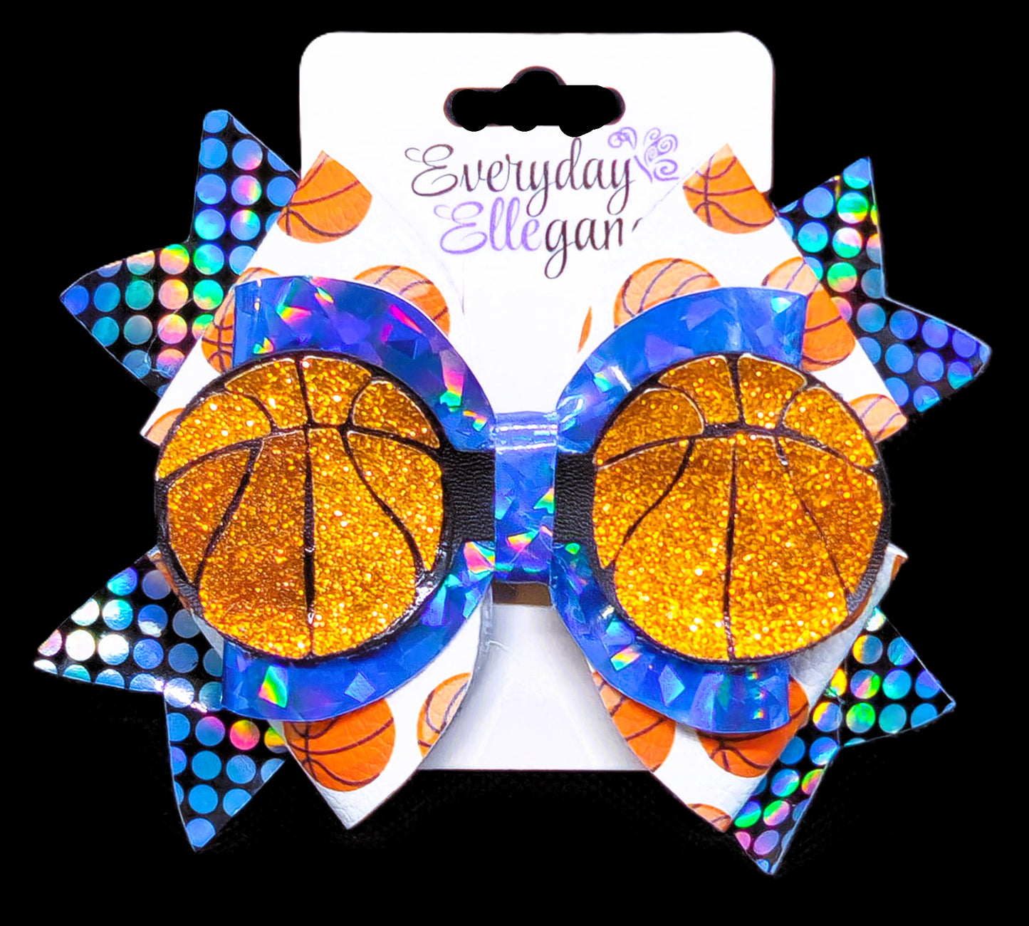 Holographic Glitter Basketball Bow