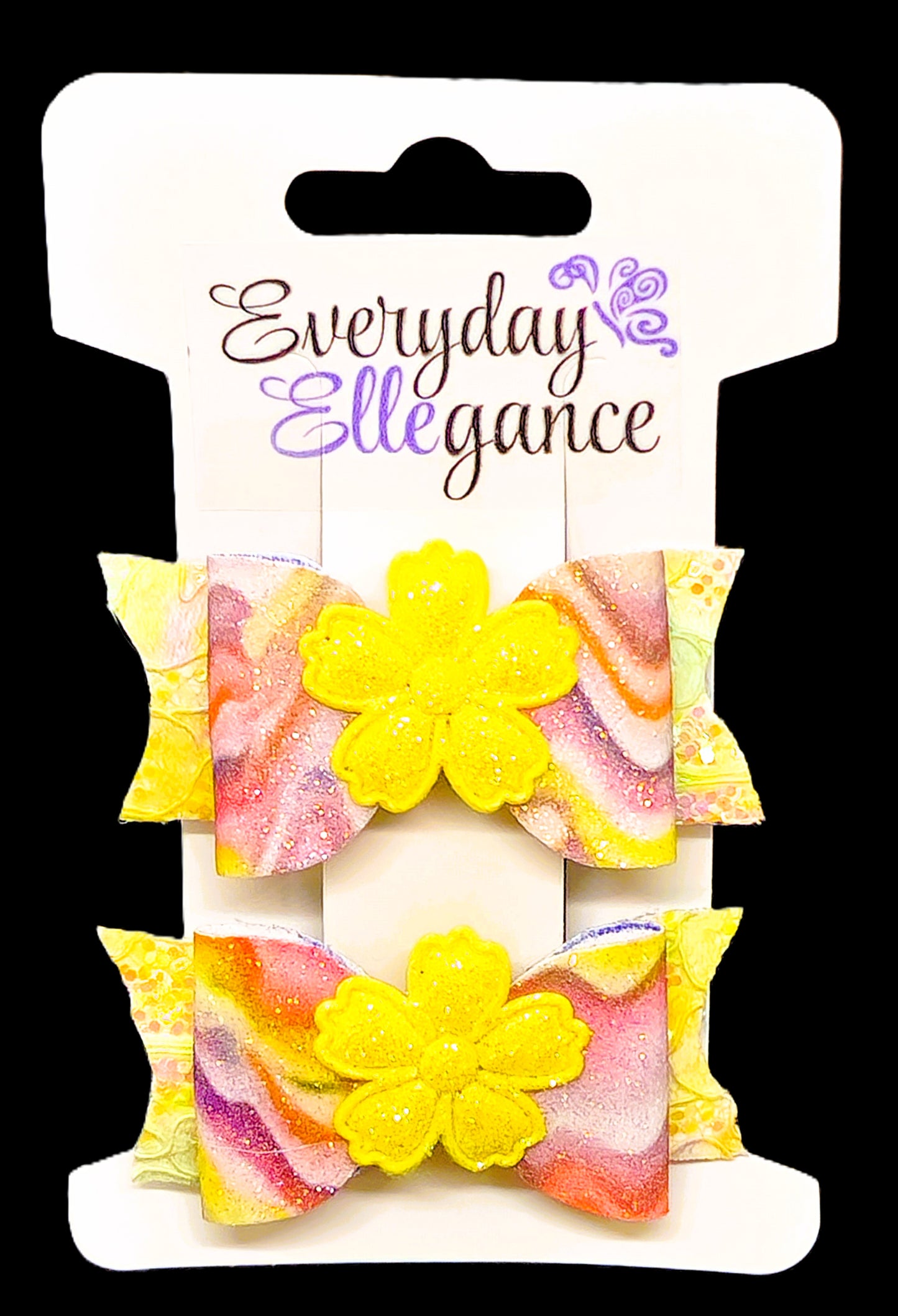 Marbled Glitter Flower Set