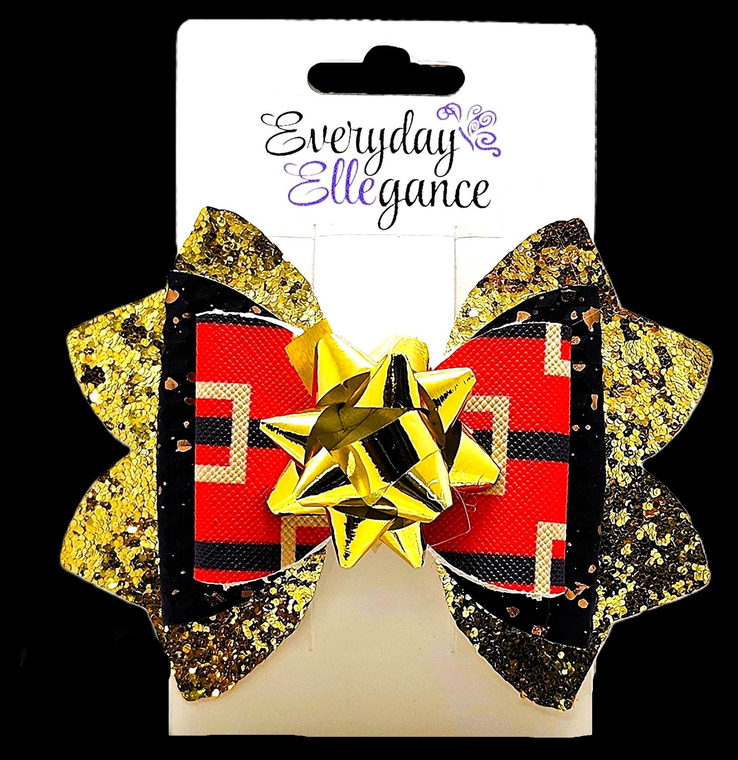 Santas Buckle Glitter Bow with a Bow Accent