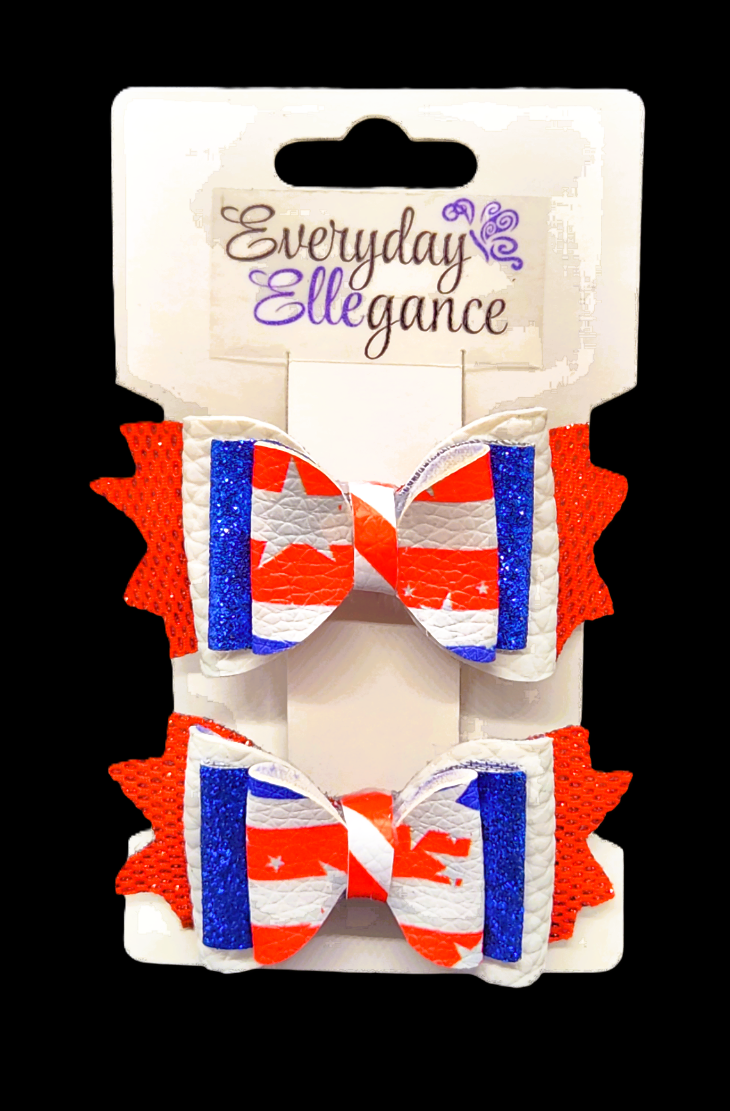 Stars and Stripes Glitter Bow Set