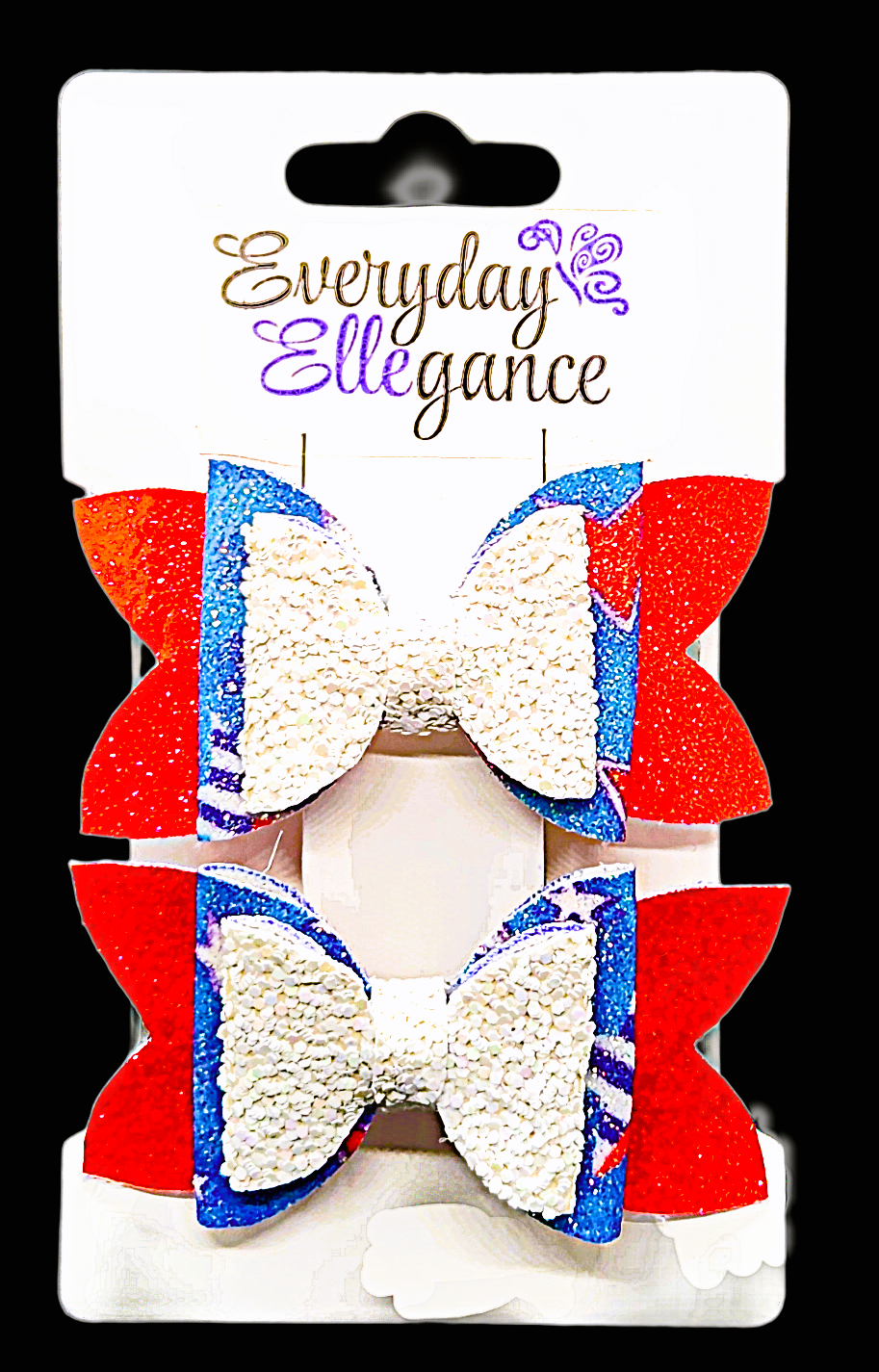Star Pattern Glitter Bow Set