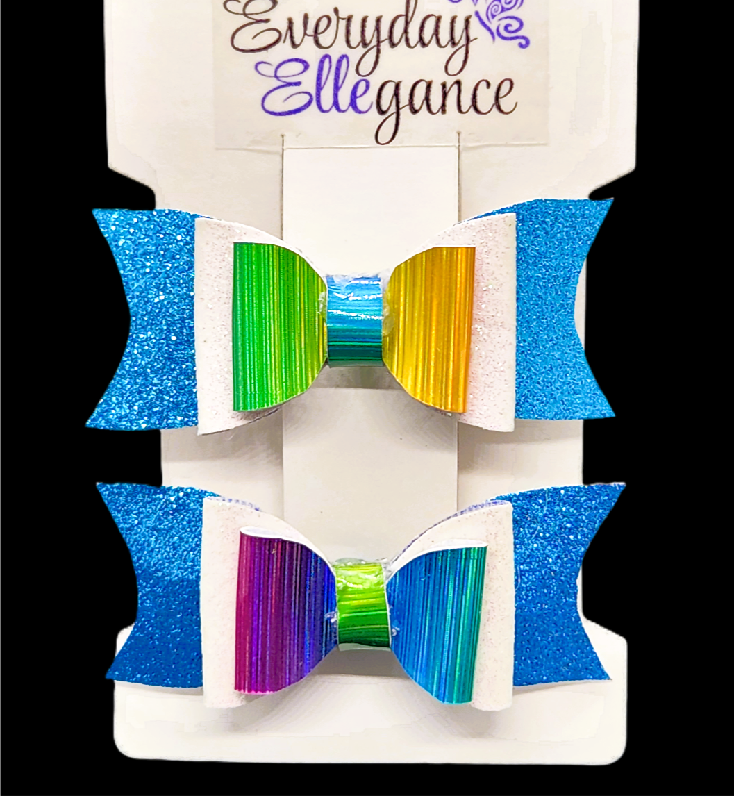Holographic Glitter Bow Set