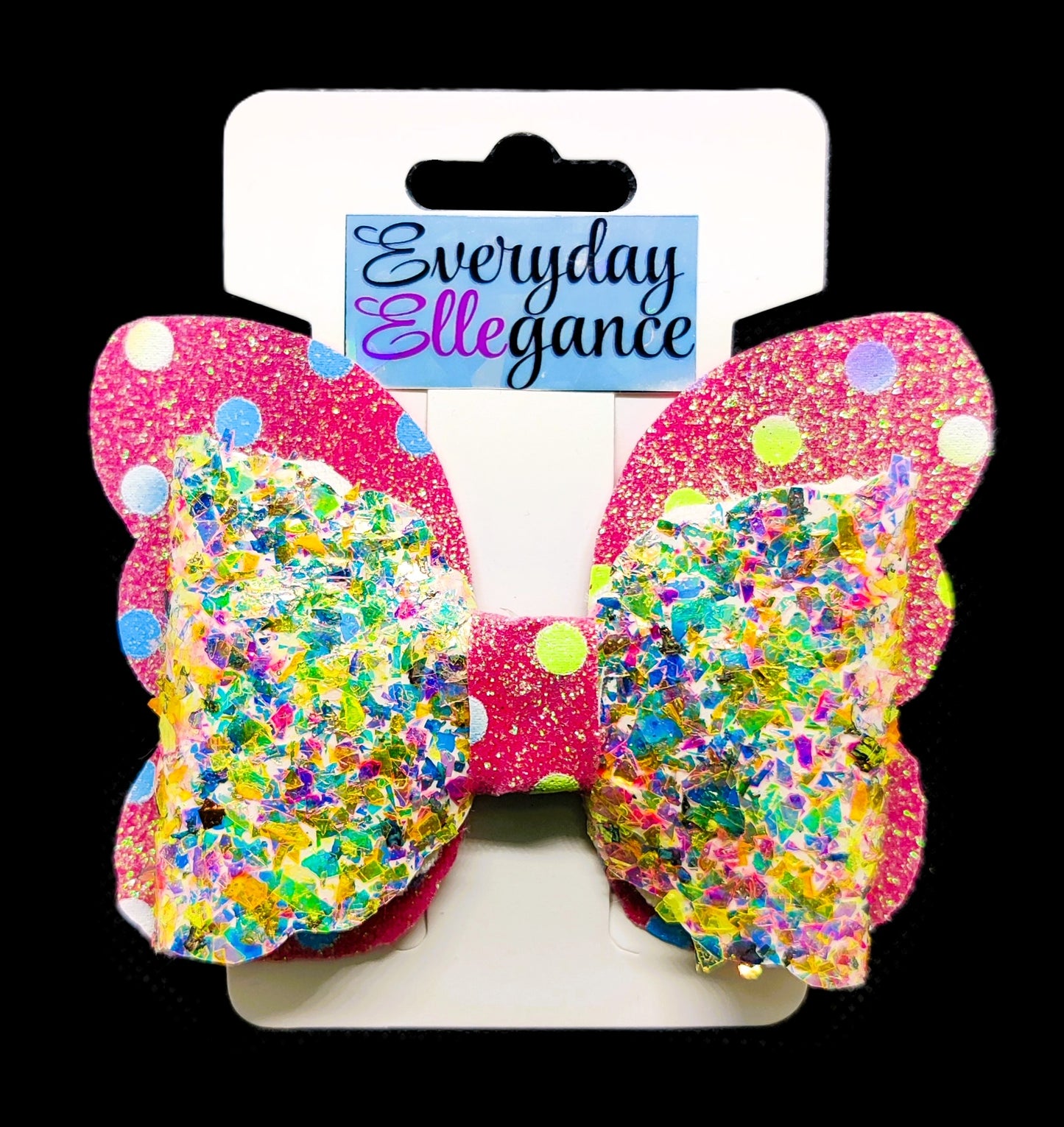 Polka Dot and Glitter Butterfly Bow