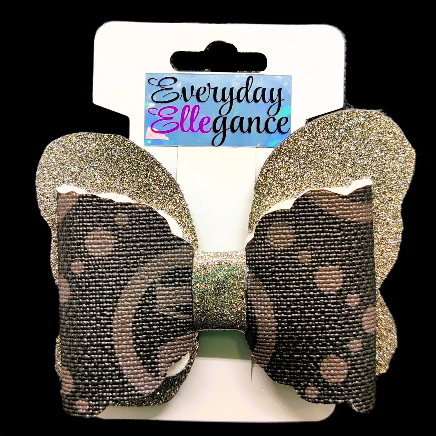 Metallic Faux Designer Butterfly Hairbow