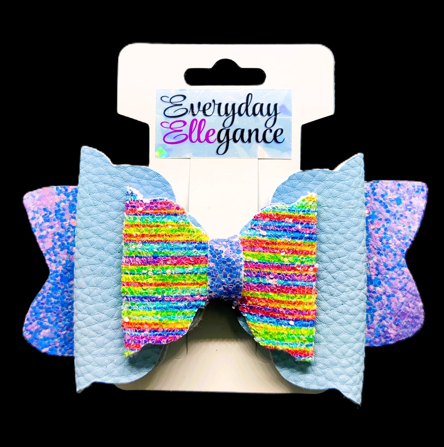 Stripes and Solids Glitter Hairbow