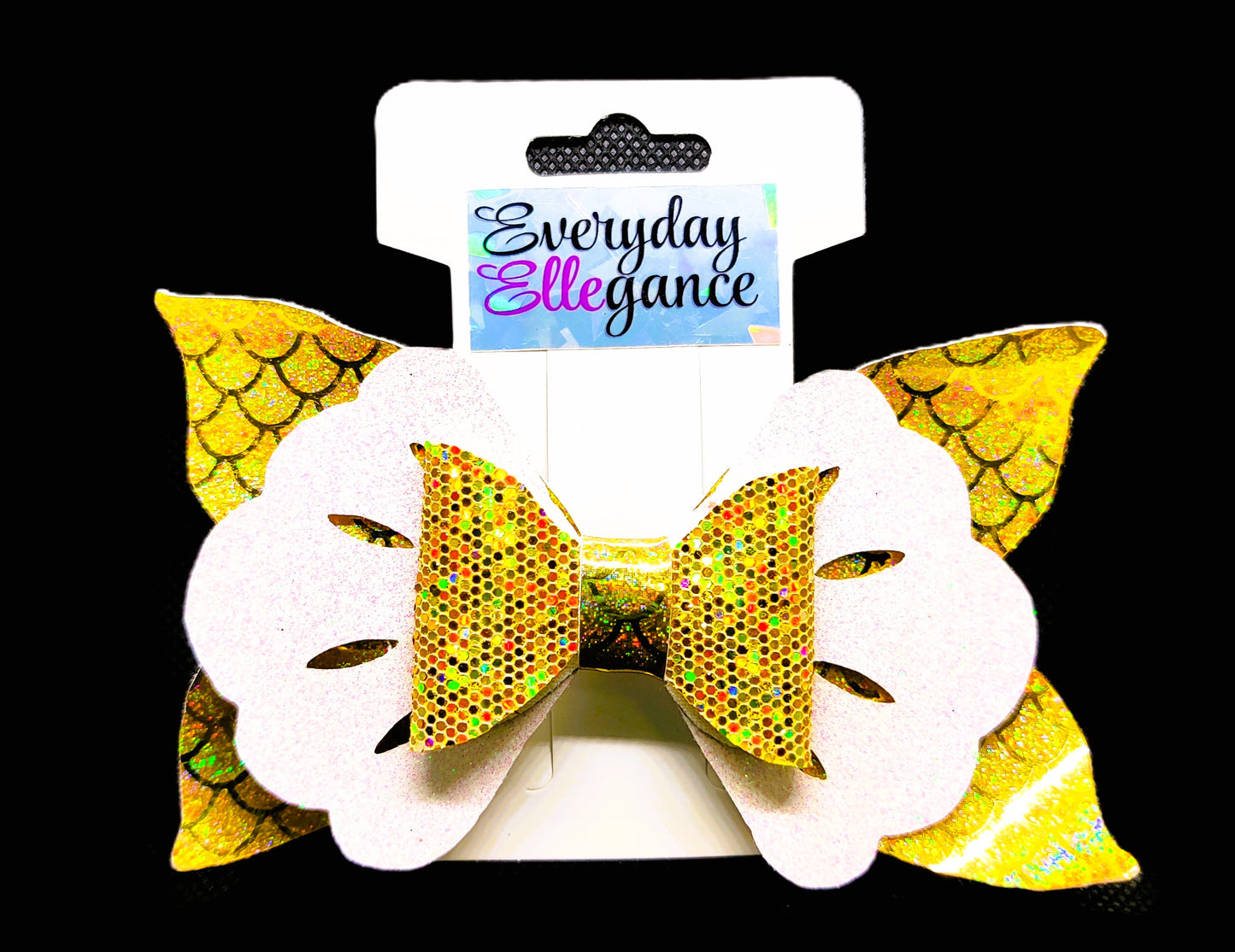 Holographic Mermaid Fins and Glitter Shells Hairbow