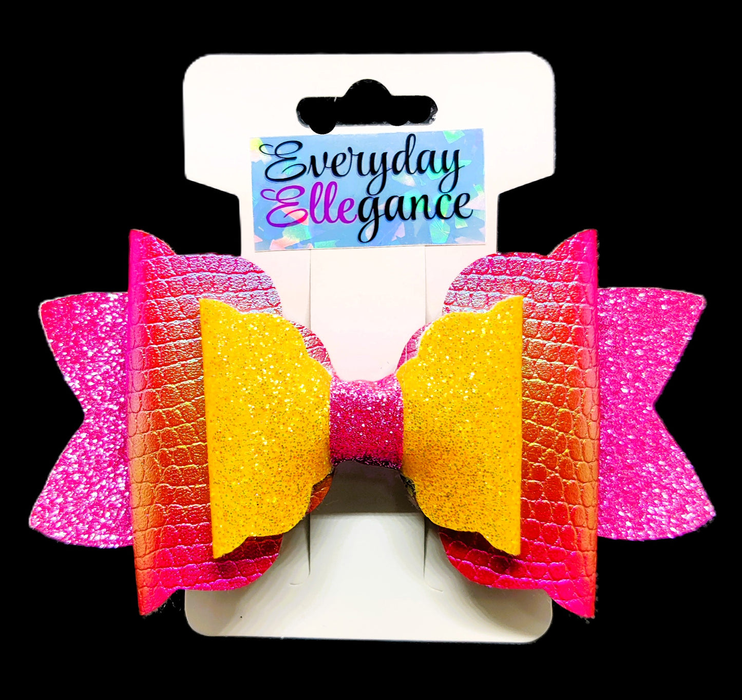 Textured Metallic Glitter Hairbow