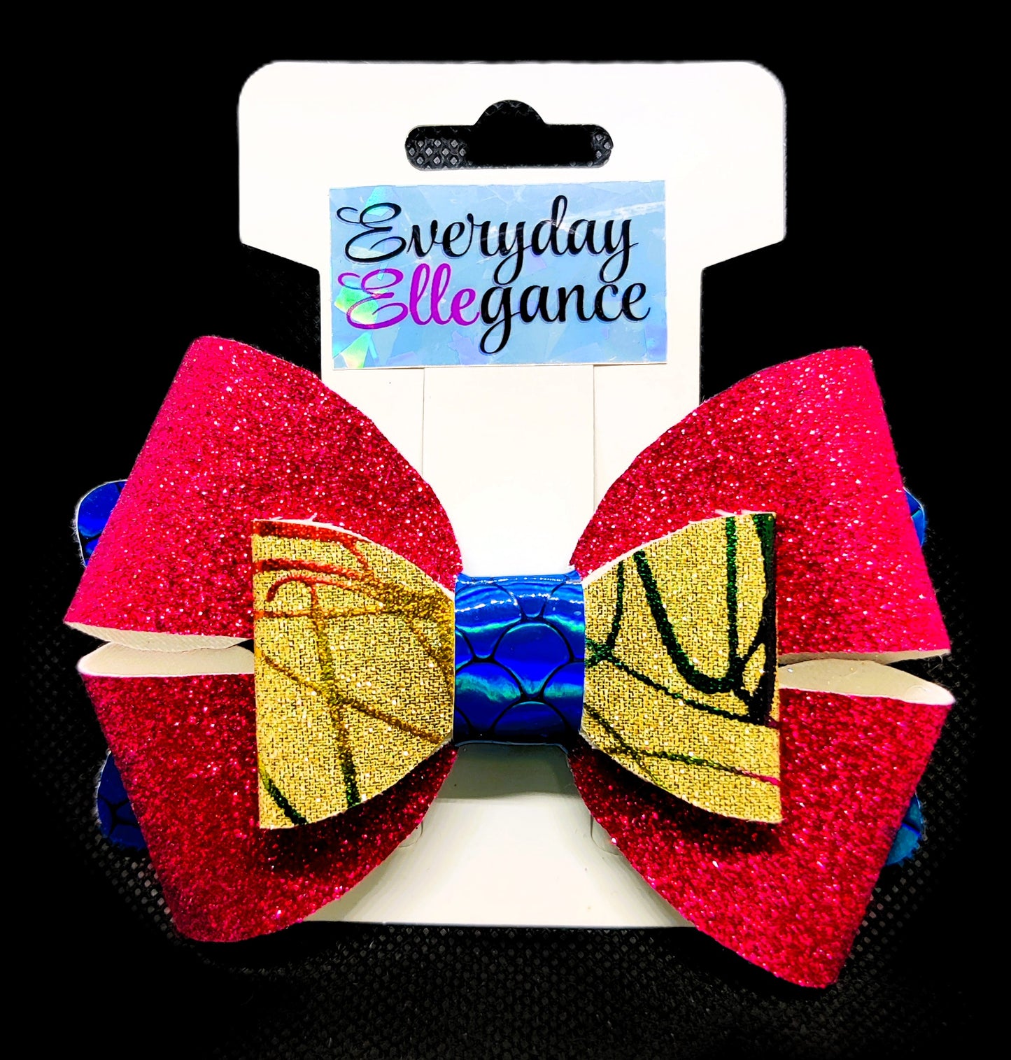 Glitter Pinwheel Bow with Scribbles