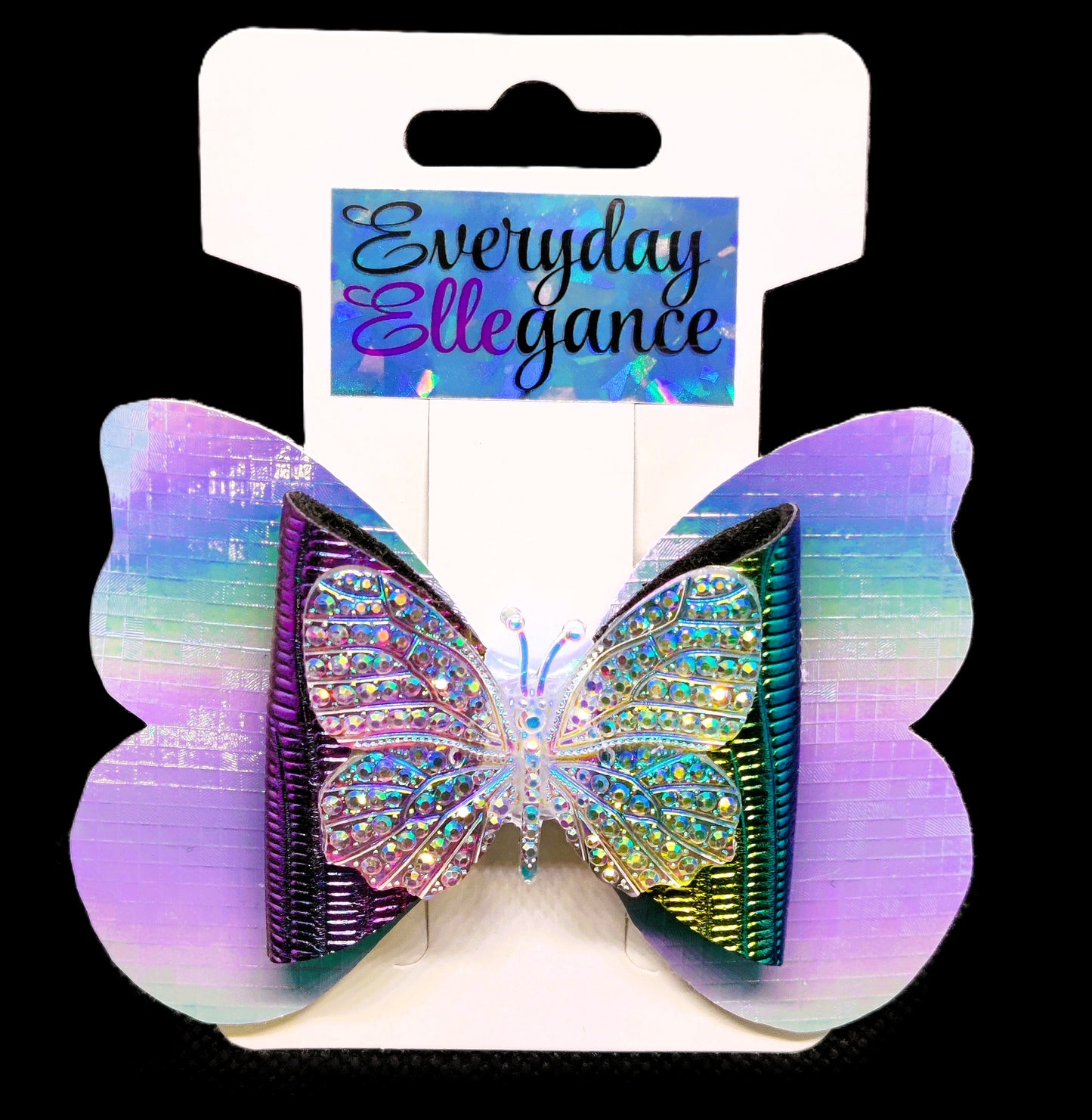 Iridescent Butterfly Hairbow with a Butterfly Accent