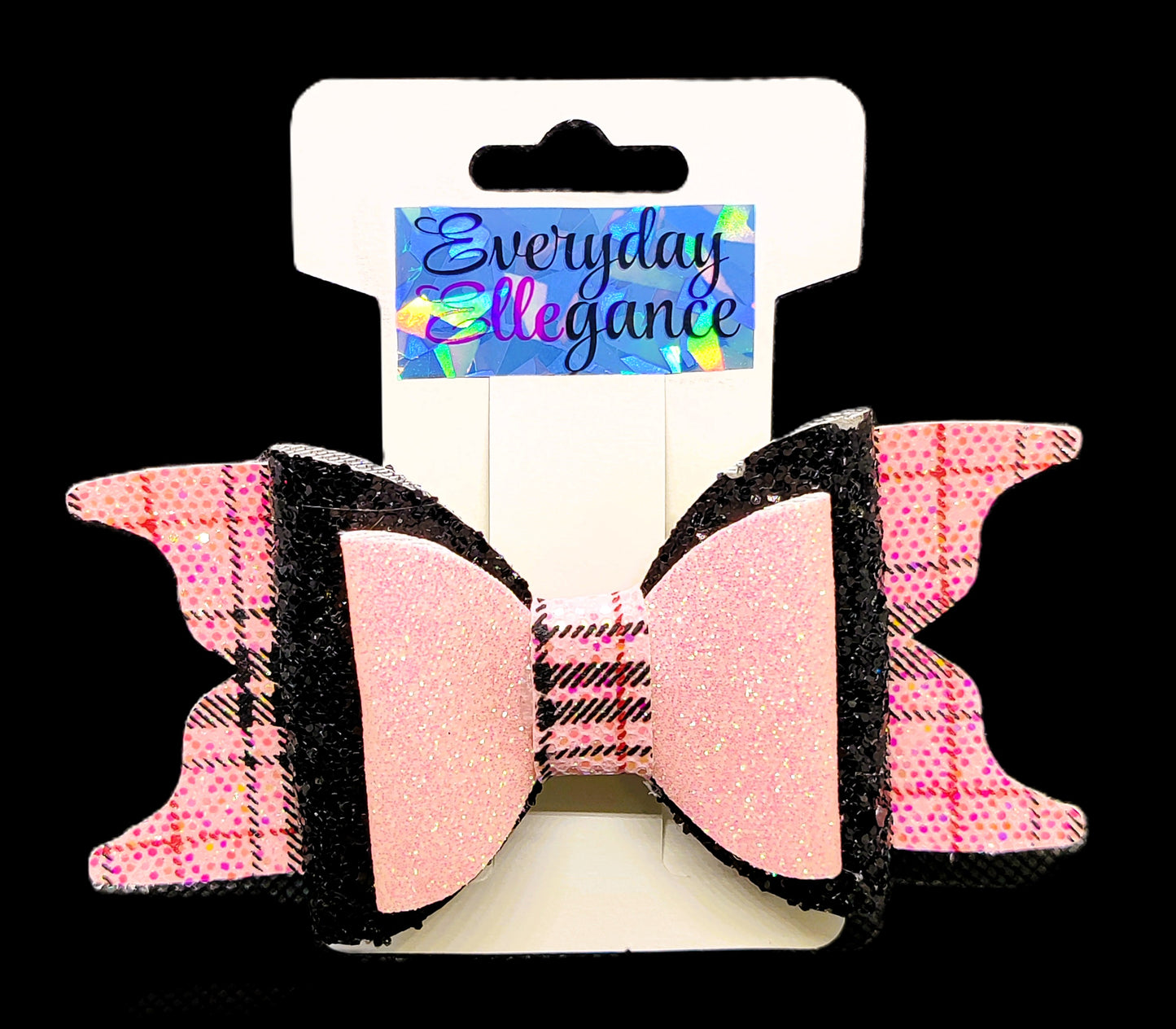 Glitter Plaid Bow