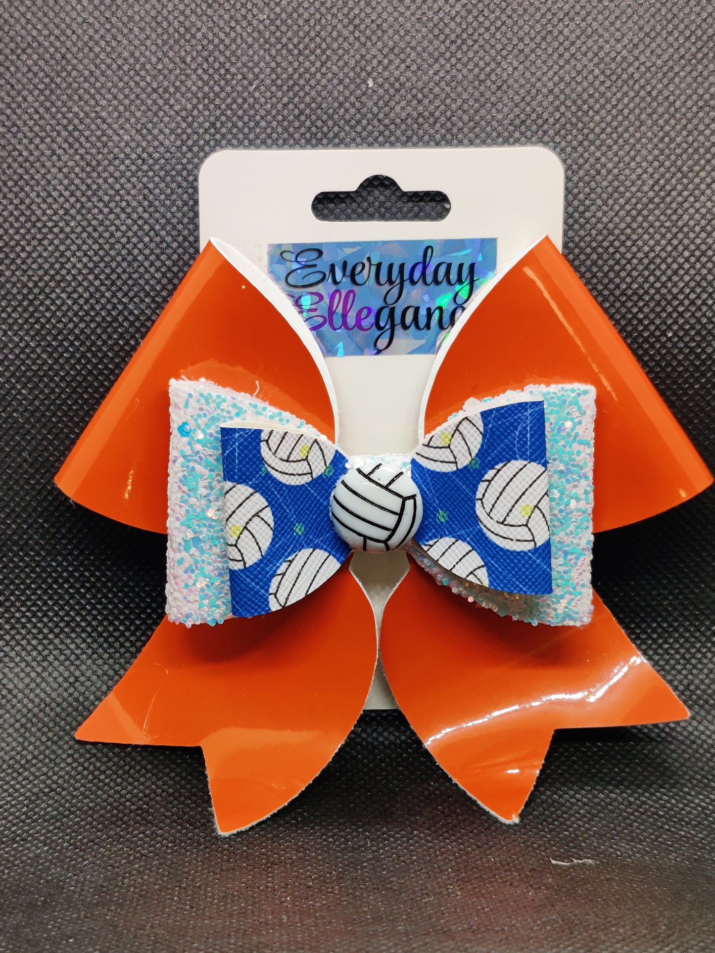 Chunky Glitter Volleyball Bow