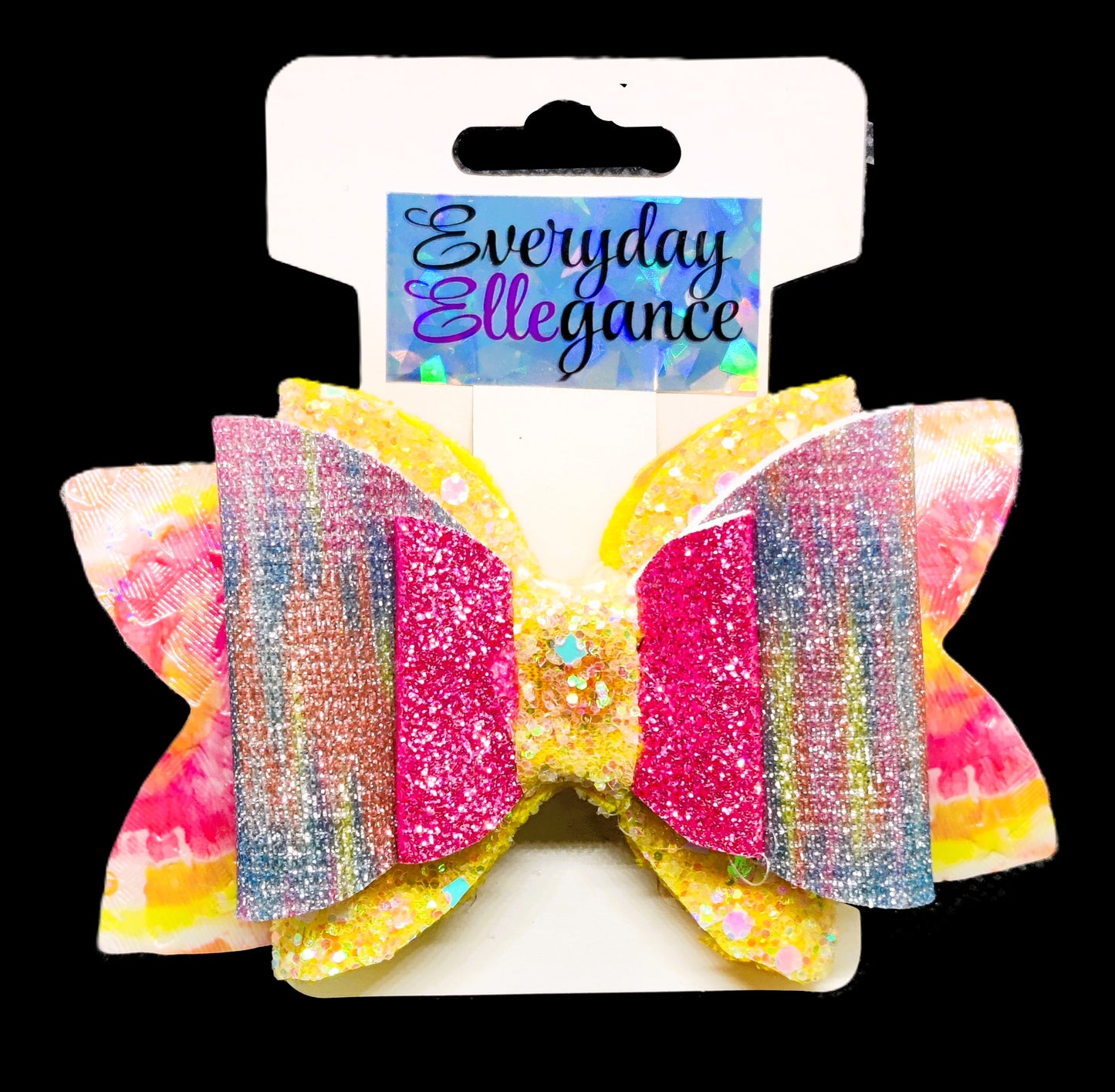 4-layer Marbled Glitter Hairbow