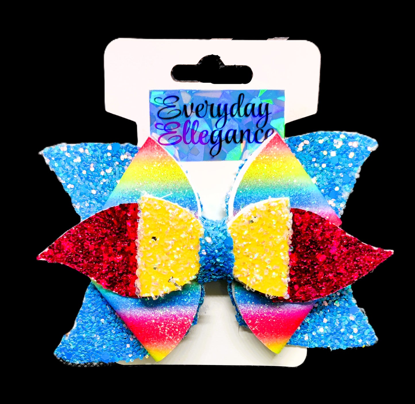 Pinwheel Striped Glitter Hairbow