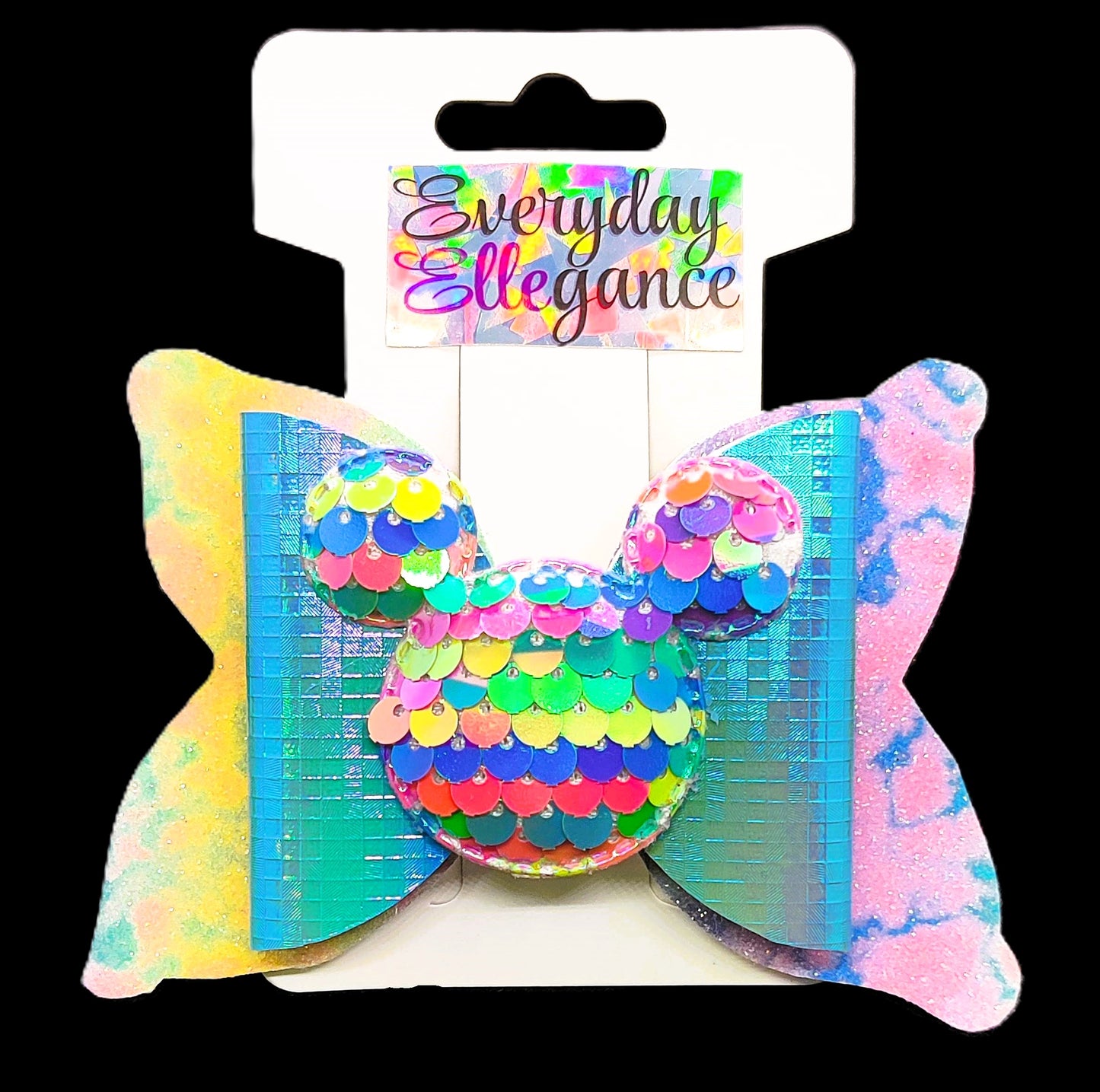 Holographic Bow with a Sequined Mouse Accent