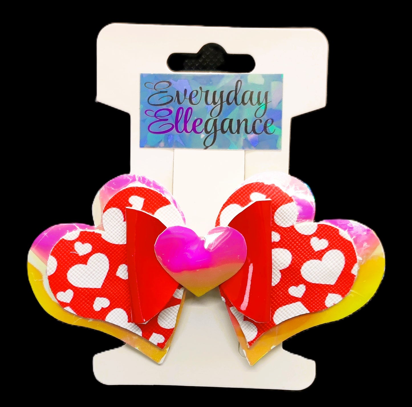 Holographic Dual Heart Bow with a Heart Accent