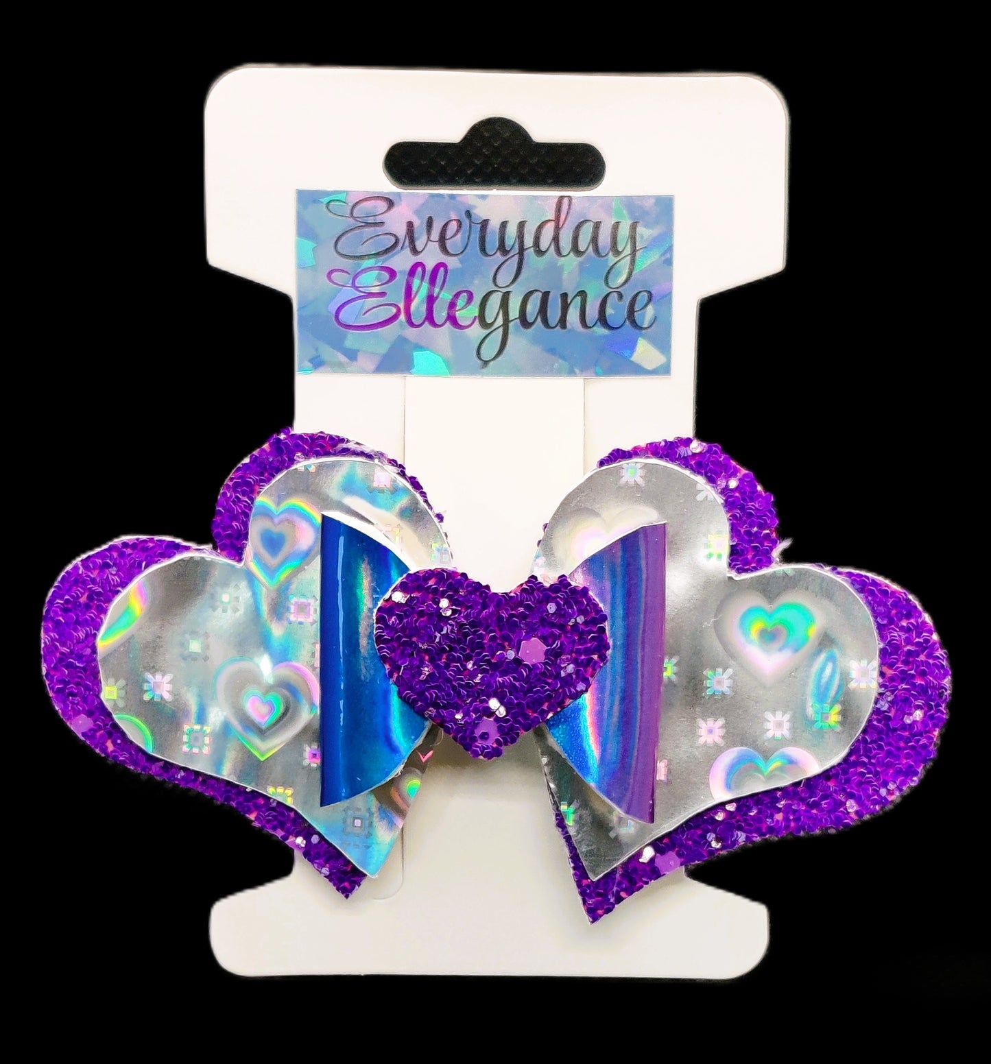 Holographic Glitter Heart Duo