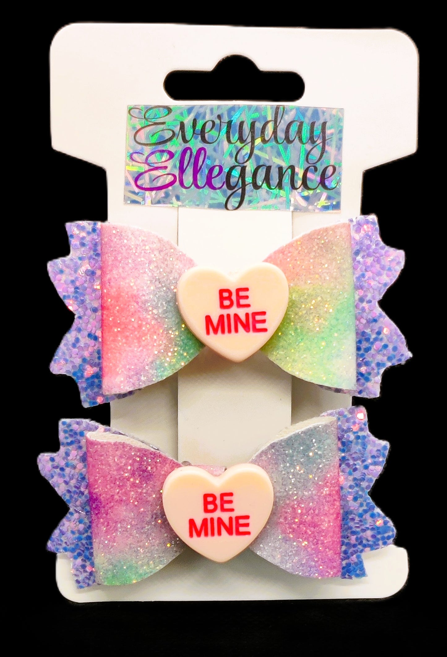 Valentine's Day Glitter Set with Candy Heart Accents
