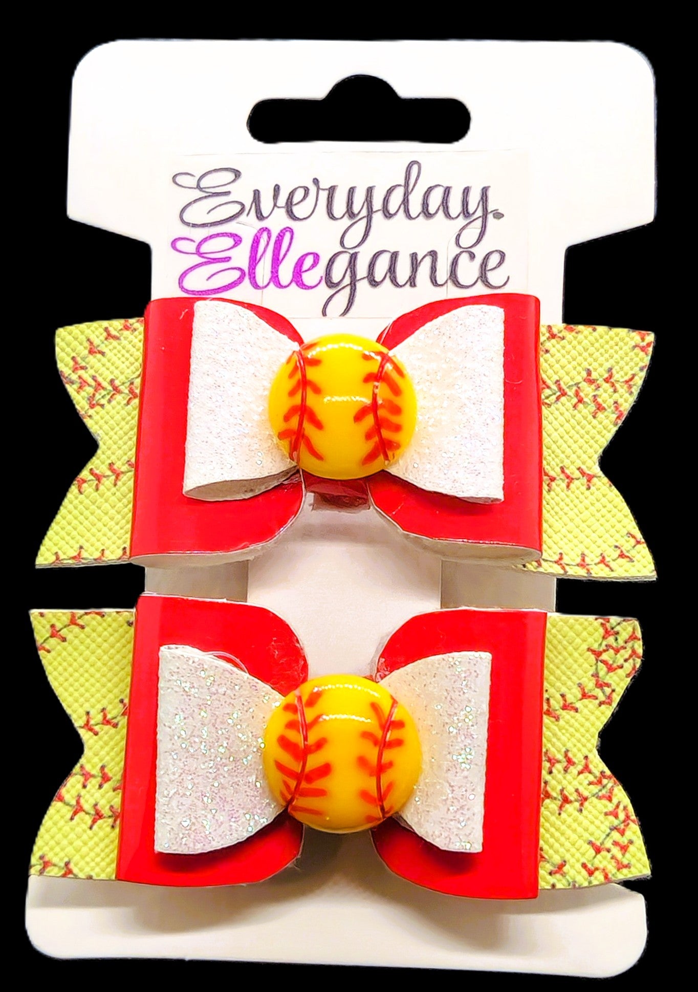 Softball Bows with Softball Accents