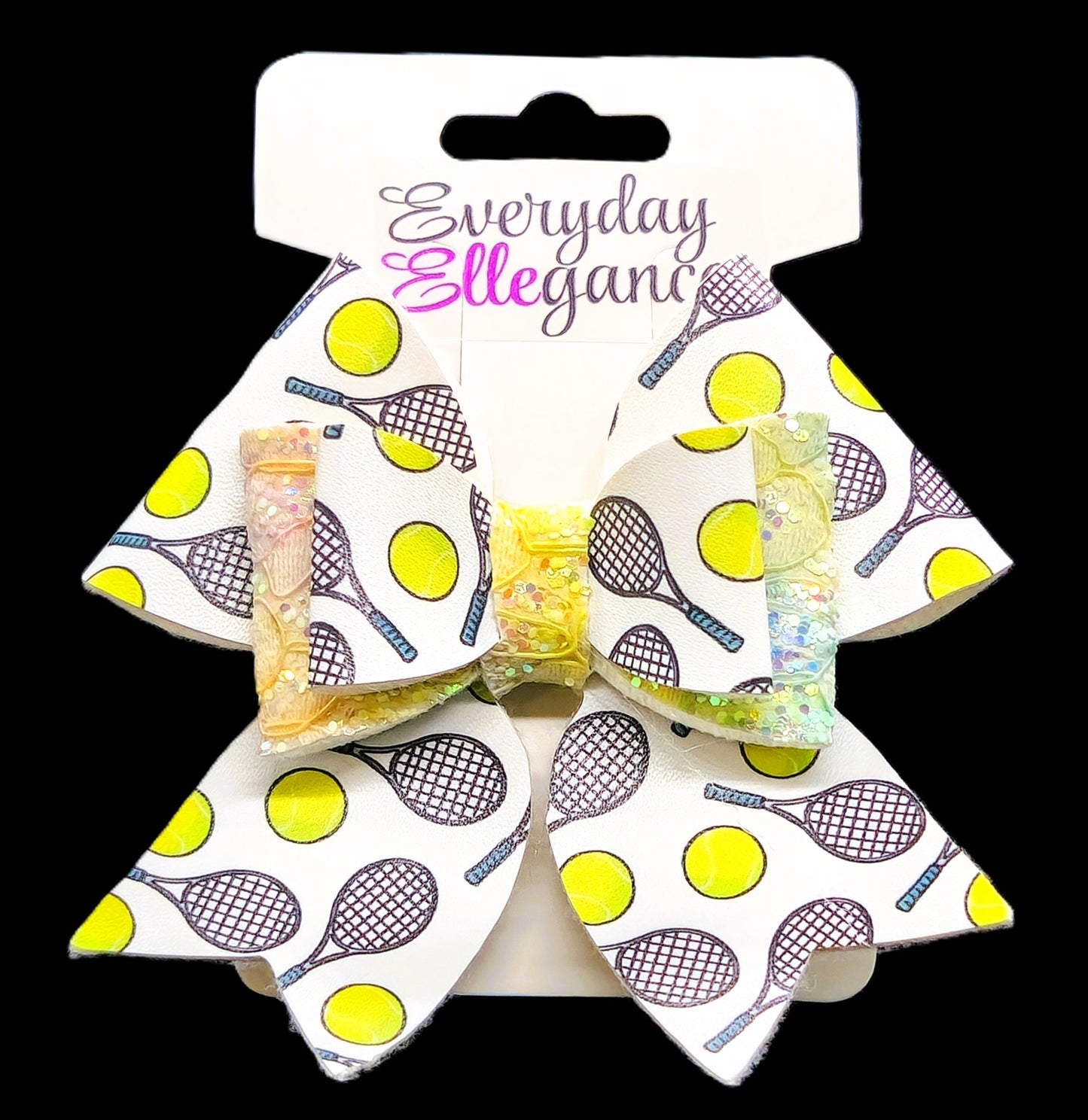 Glitter Tennis Racket Bow