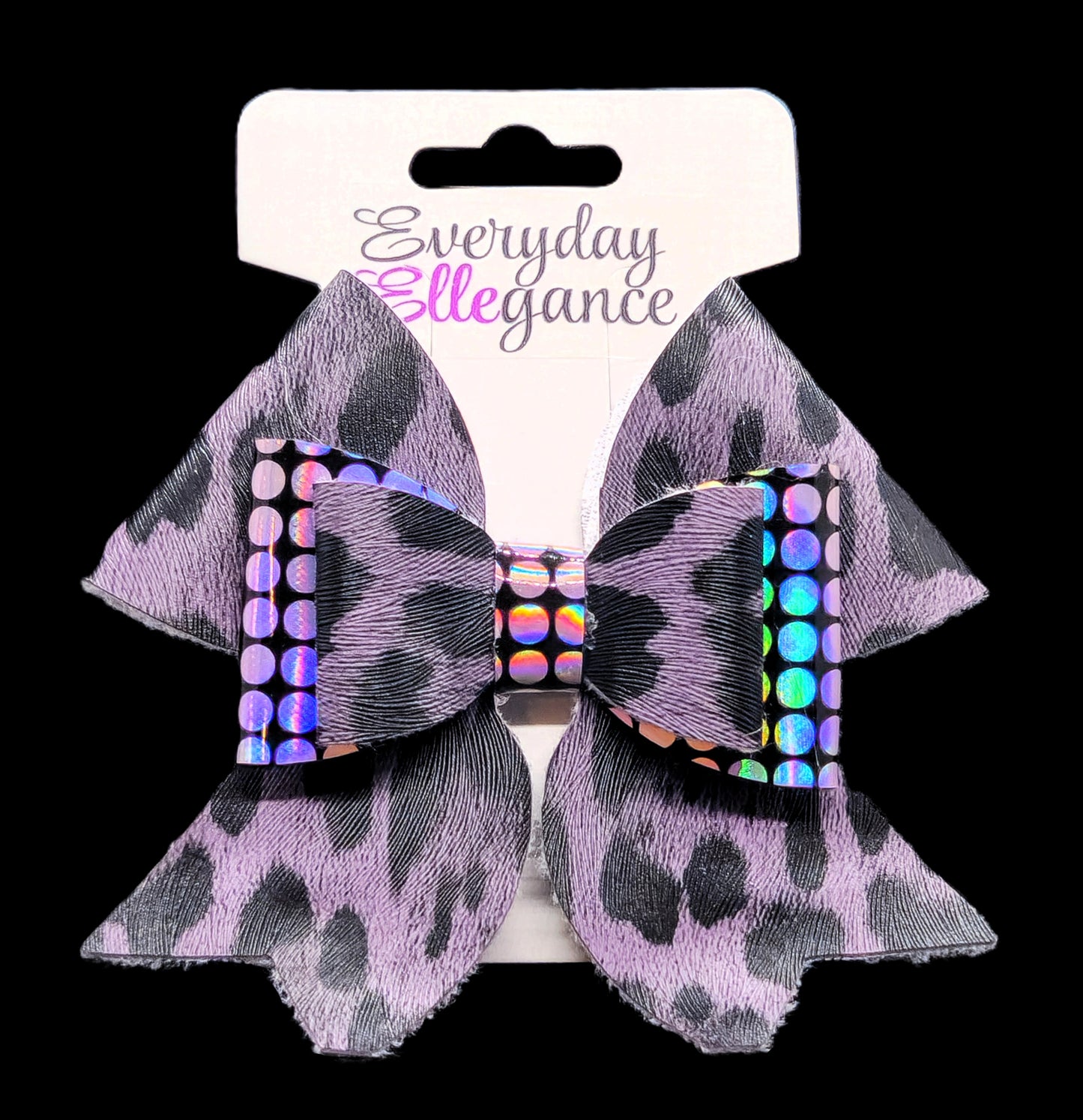 Holographic Leopard Print Bow
