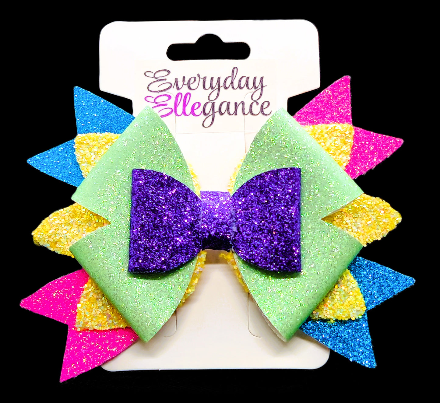 Glitter Pinwheel Carnival Bow