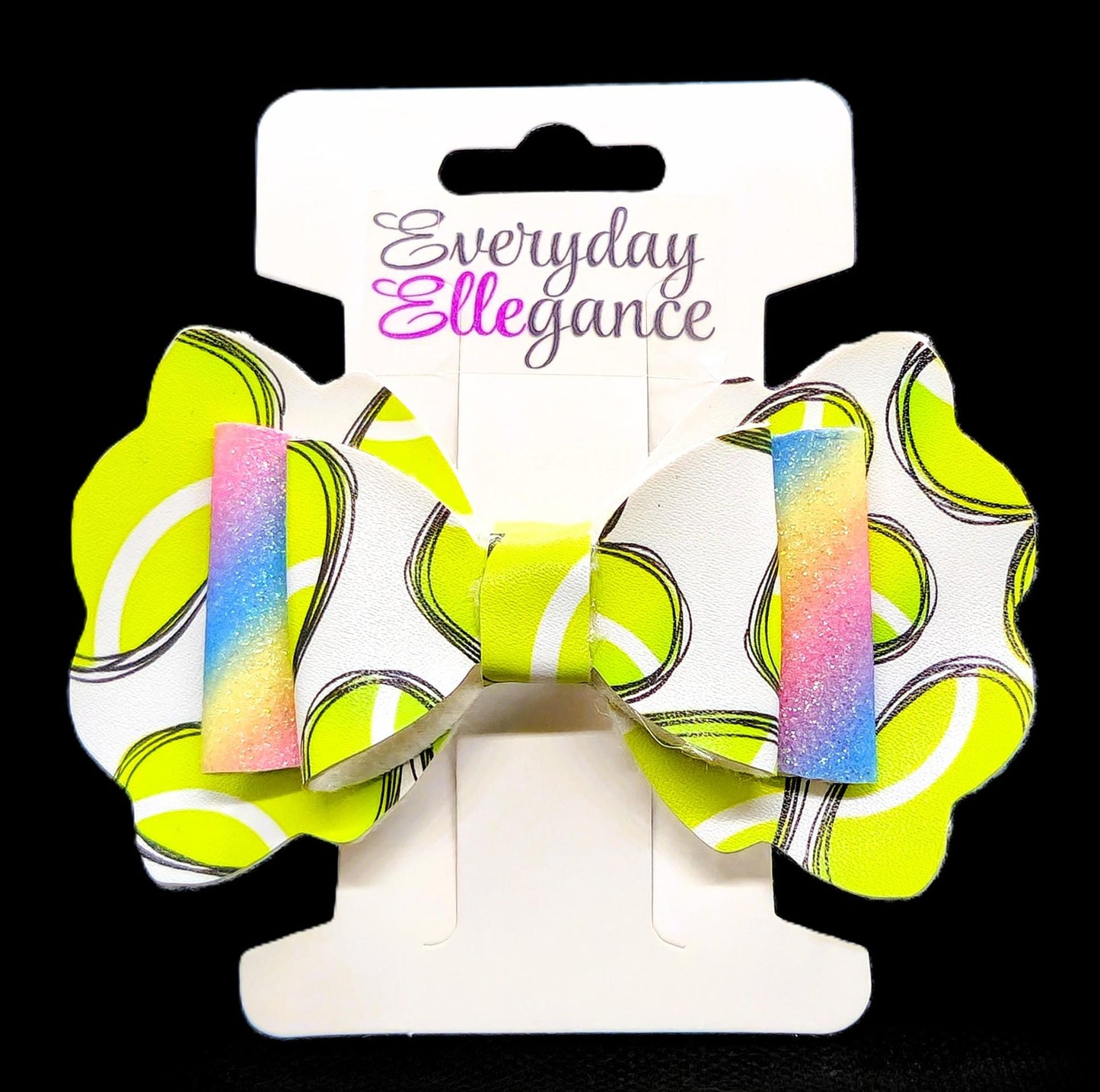 Pastel Glitter Tennis Bow