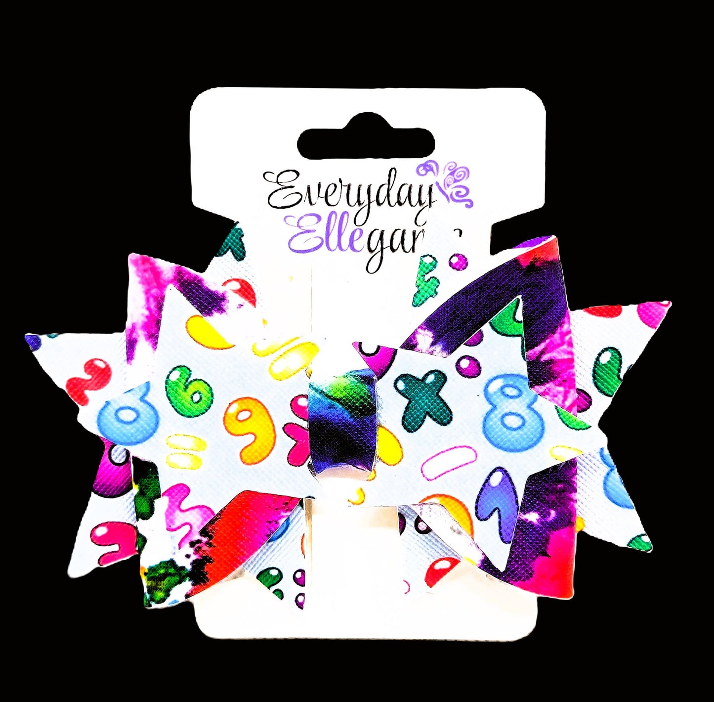 Numbers and Tie Dye Bow