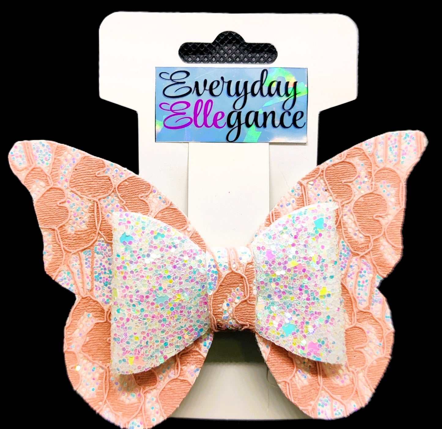Glitter Butterfly Lace Hairbow