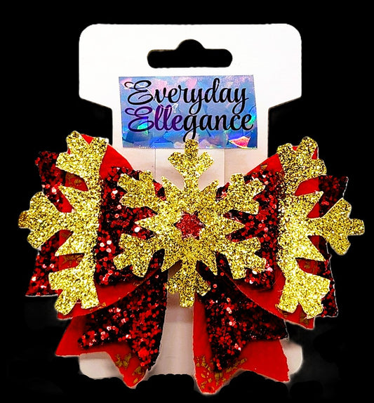 Winter Glitter Snowflake Bow