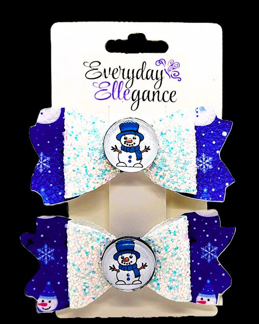 Winter Snowman Glitter Set with Snowman Cabochon Accents