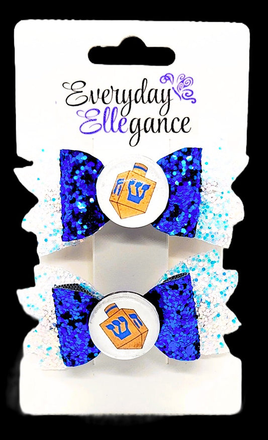 Hanukkah Glitter Set with Dreidel Cabochon Accents