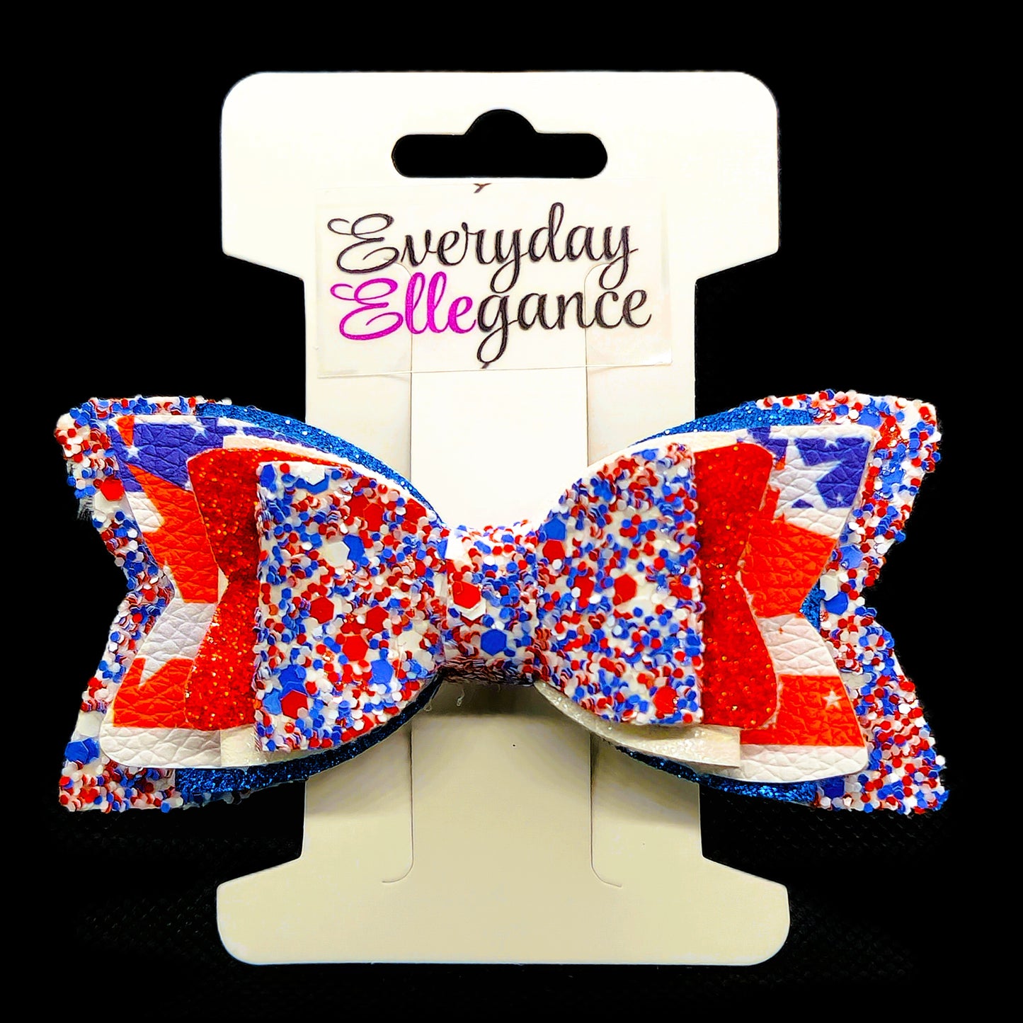 Stars and Stripes Confetti Glitter Bow