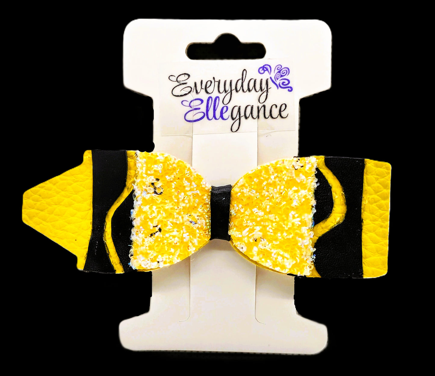 Glitter Crayon Bow Yellow